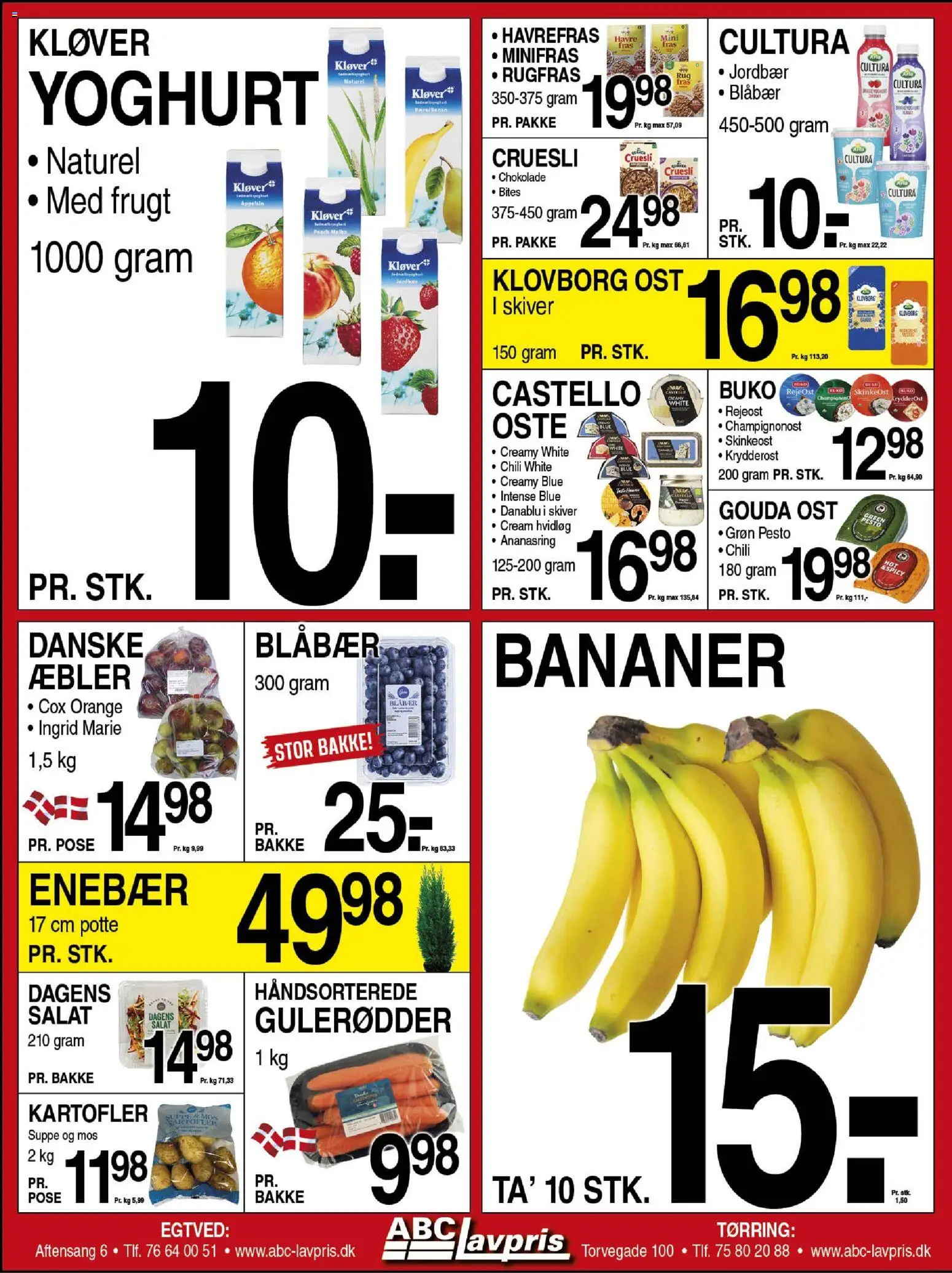 Abc Lavpris tilbudsavis – gyldig fra 29.10.2025 | Side: 5 | Produkter: Ost, Æbler, Bananer, Gulerødder