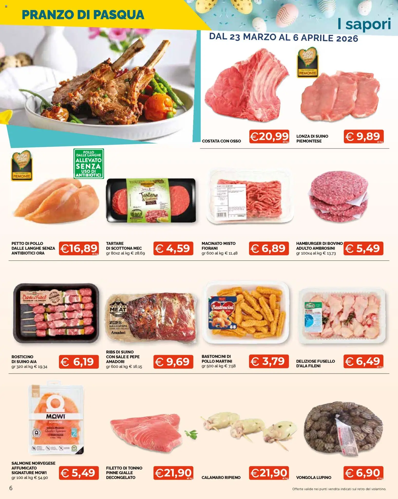 Volantino Mercatò del 23.03.2026 | Pagina: 6 | Prodotti: Bovino, Pollo, Pepe, Hamburger