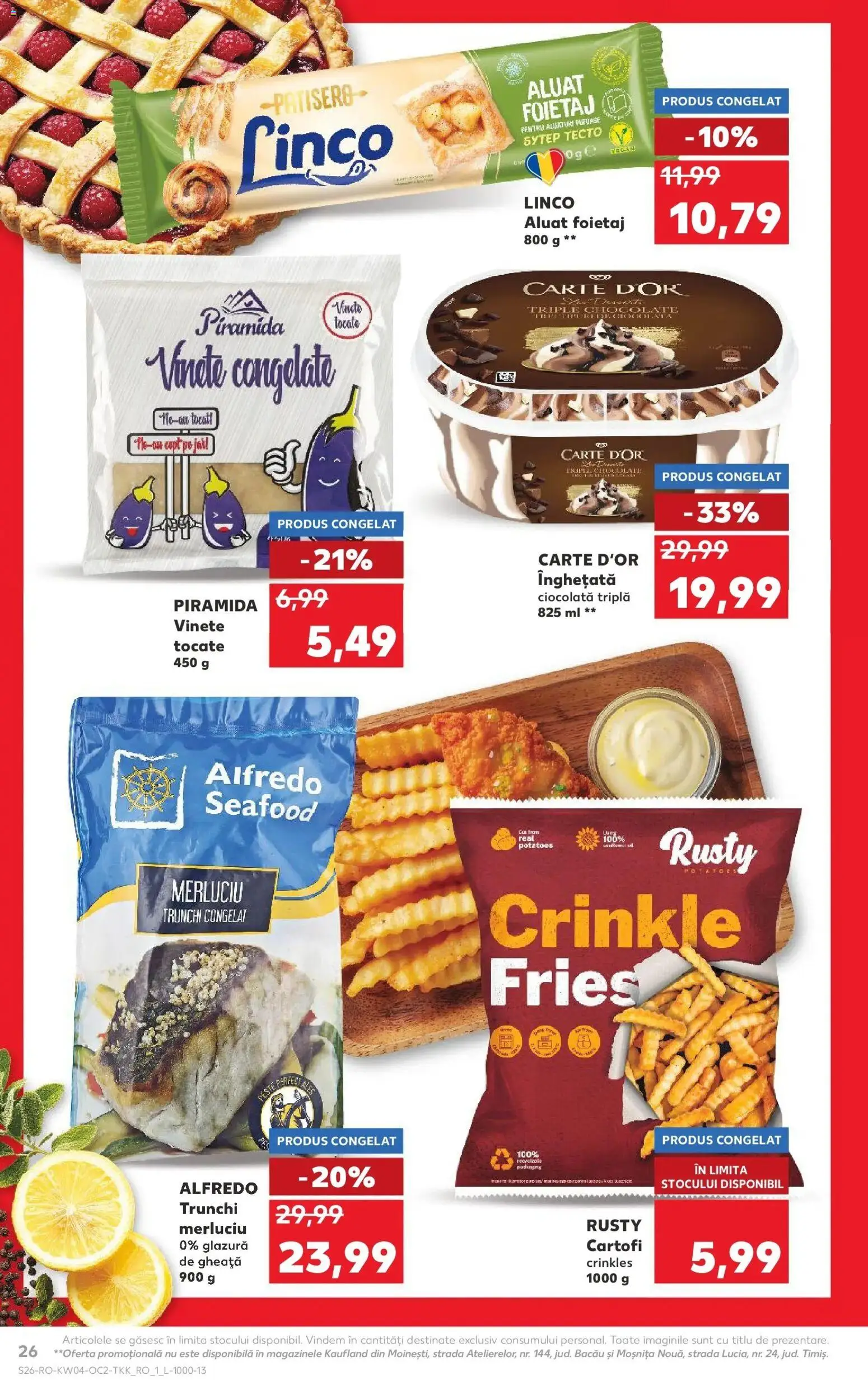 Noul catalog Kaufland – valabil de la 21.01.2026 | Pagină: 26 | Produse: Foietaj, Aluat, Înghețată, Cartofi