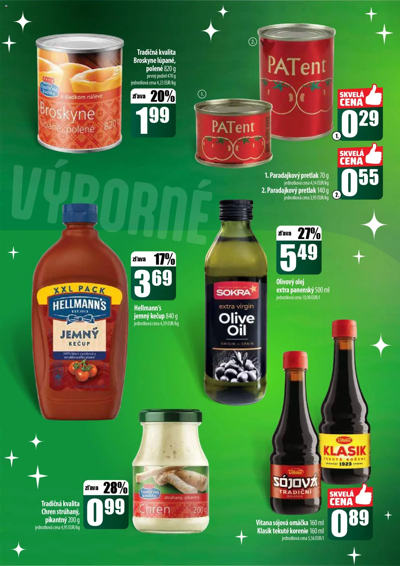 Nové COOP Jednota akcie – leták je platný od 18.12.2025 | Strana: 34 | Produkty: Olej, Kečup, Korenie, Omáčka