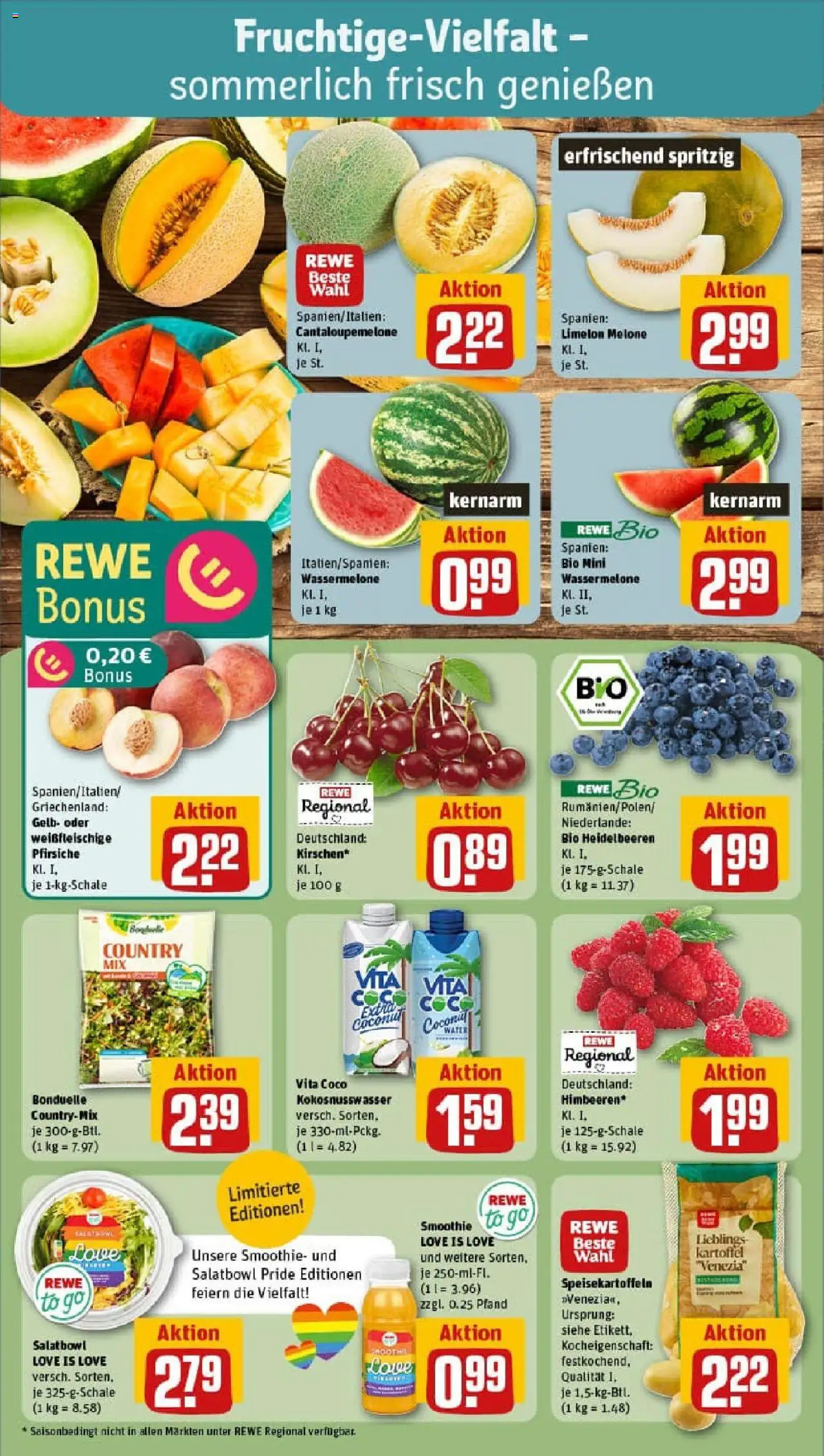 Rewe prospekt Bad Kreuznach	 - gültig ab dem 29.06.2025 | Seite: 8 | Produkte: Heidelbeeren, Wassermelone, Melone