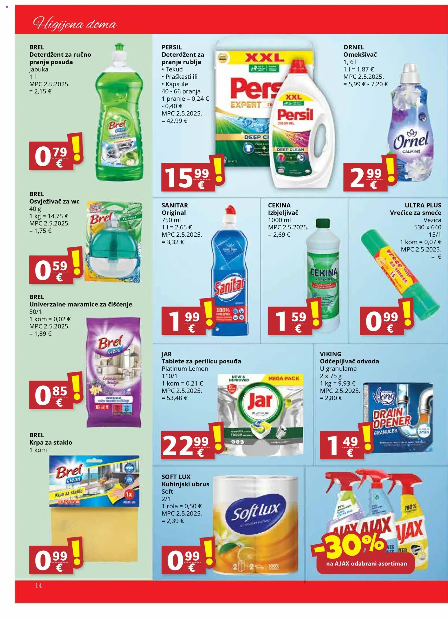 Ribola katalog | vrijedi od 03.12.2025 | Stranica: 14 | Proizvodi: Omekšivač, Deterdžent, Tablete za perilicu posuđa, Ajax
