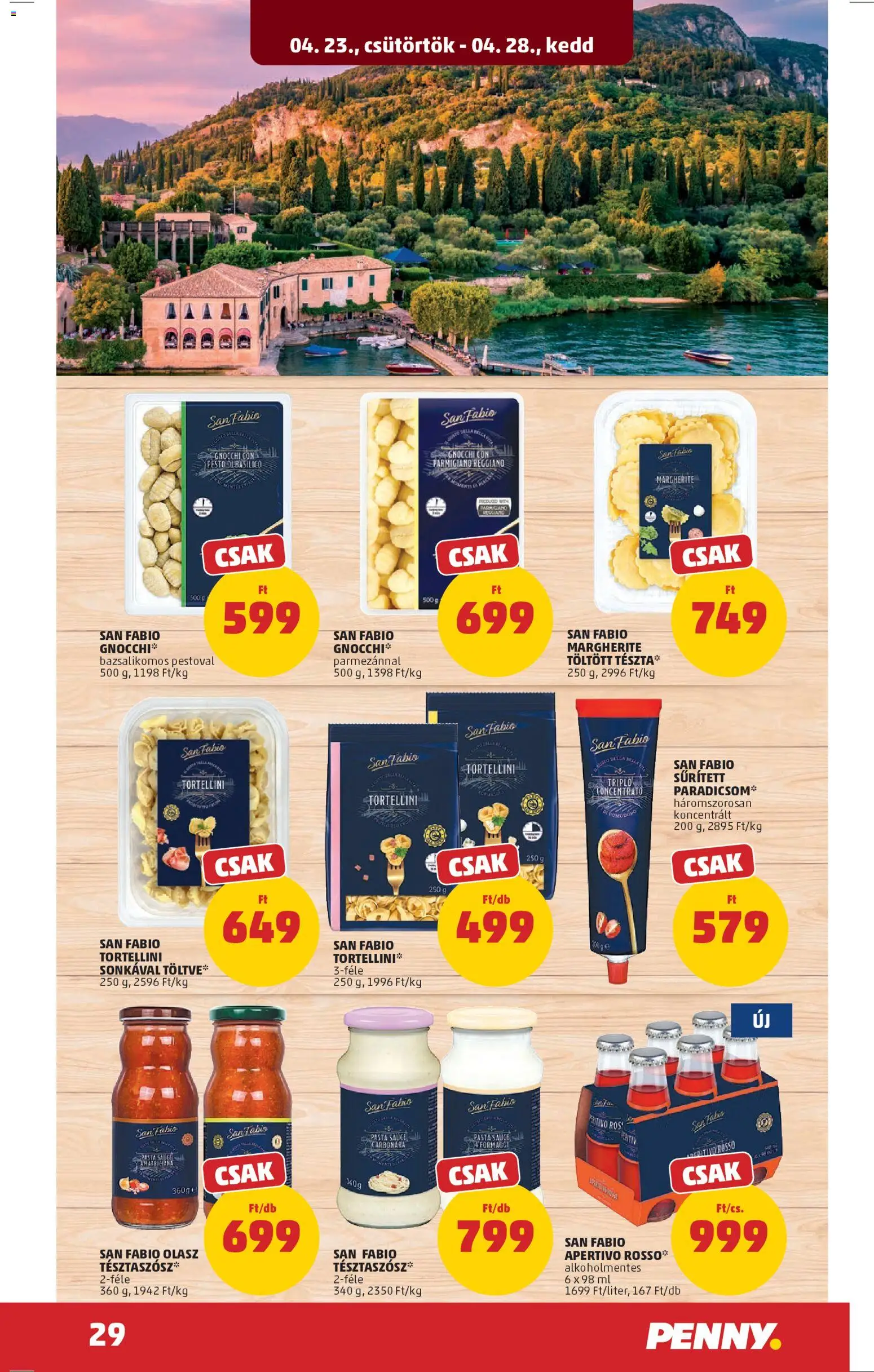 PENNY akciós ujság - amely érvényes a következő dátumtól: 23.04.2026 | Oldal: 32 | Termékek: Pesto, Tortellini, Tészta, Gnocchi