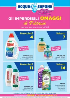 Anteprima del volantino Acqua e Sapone Imperdibili Omaggi Febbraio catalogo valido a partire dal 01.02.2026