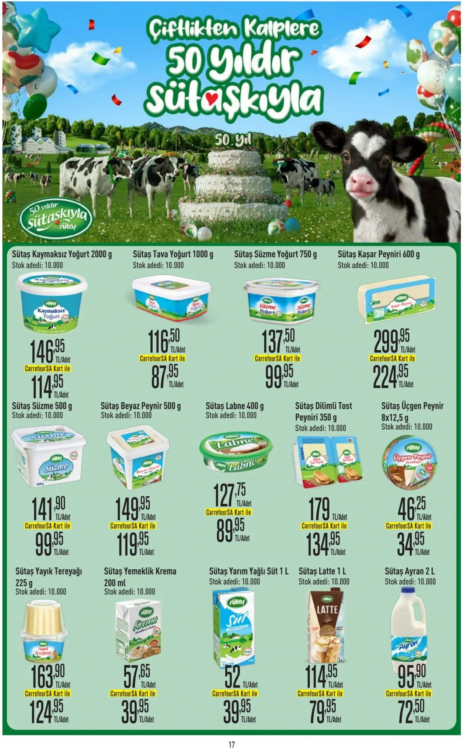 CarrefourSA Katalog - 18.12.2025 tarihinden itibaren geçerlidir | Sayfa: 17 | Ürünler: Süt, Tereyağı, Peynir, Krema