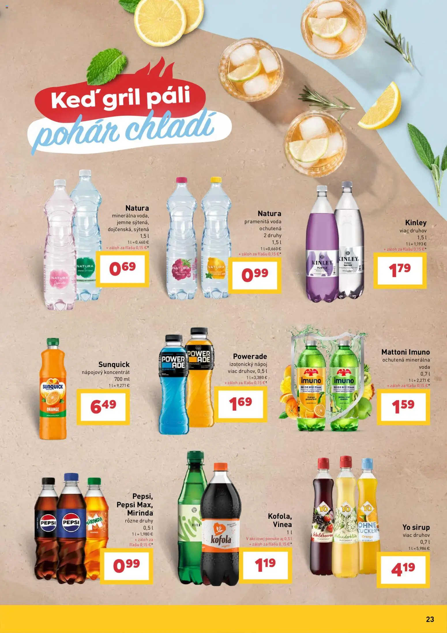 Nové Billa akcie – leták je platný od 29.04.2026 | Strana: 23 | Produkty: Gril, Kofola, Voda, Pepsi