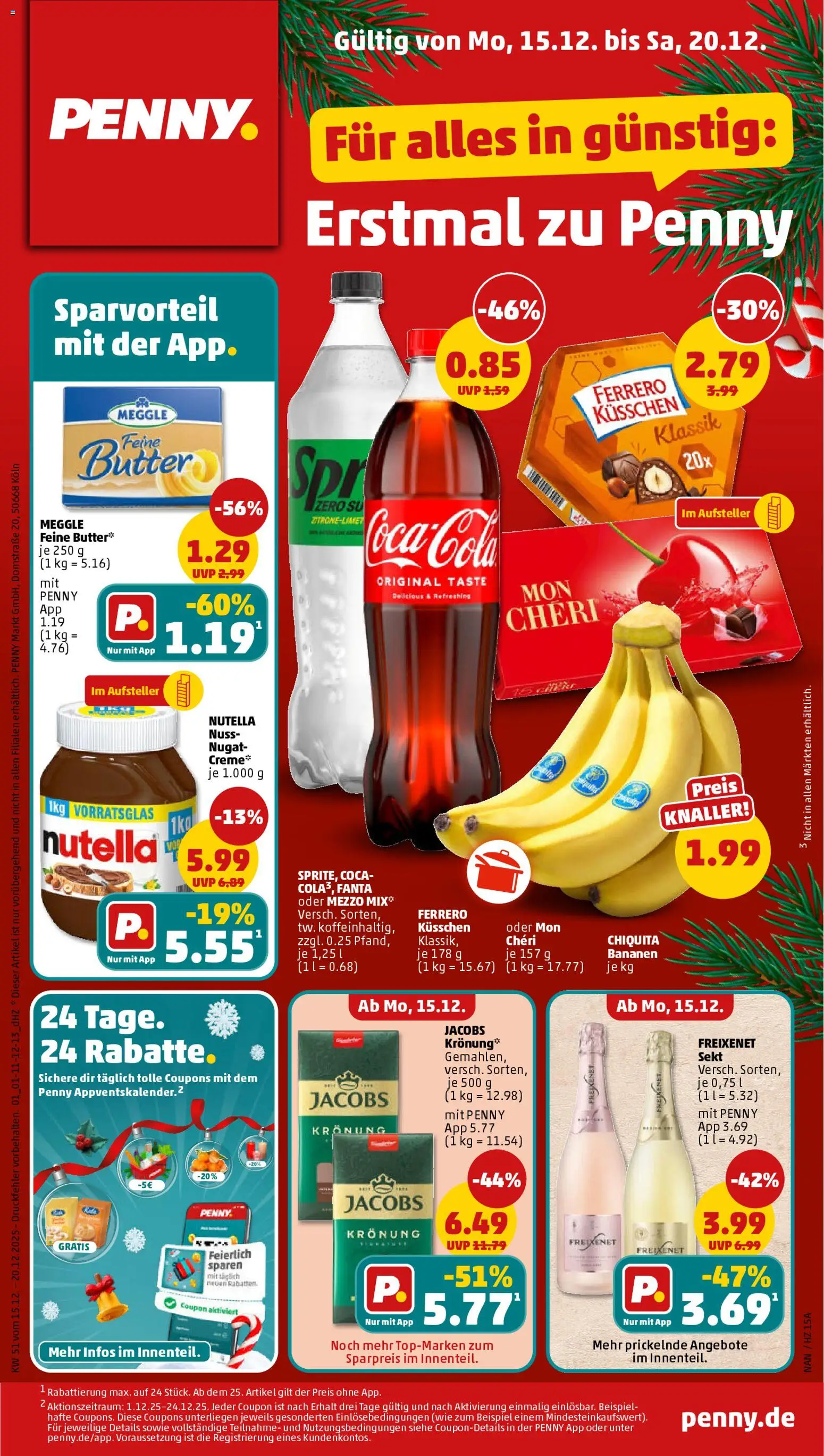 Penny Prospekt 	 – gültig ab 15.12.2025 | Seite: 1 | Produkte: Mezzo mix, Fanta, Sekt, Creme