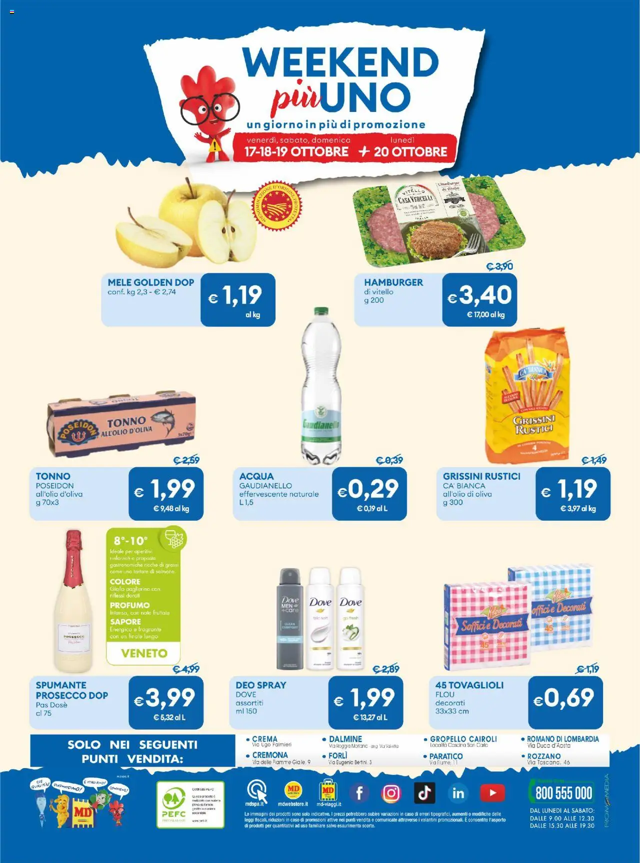 Volantino MD Discount del 07.10.2025 | Pagina: 32 | Prodotti: Mele, Prosecco, Tonno, Rustici