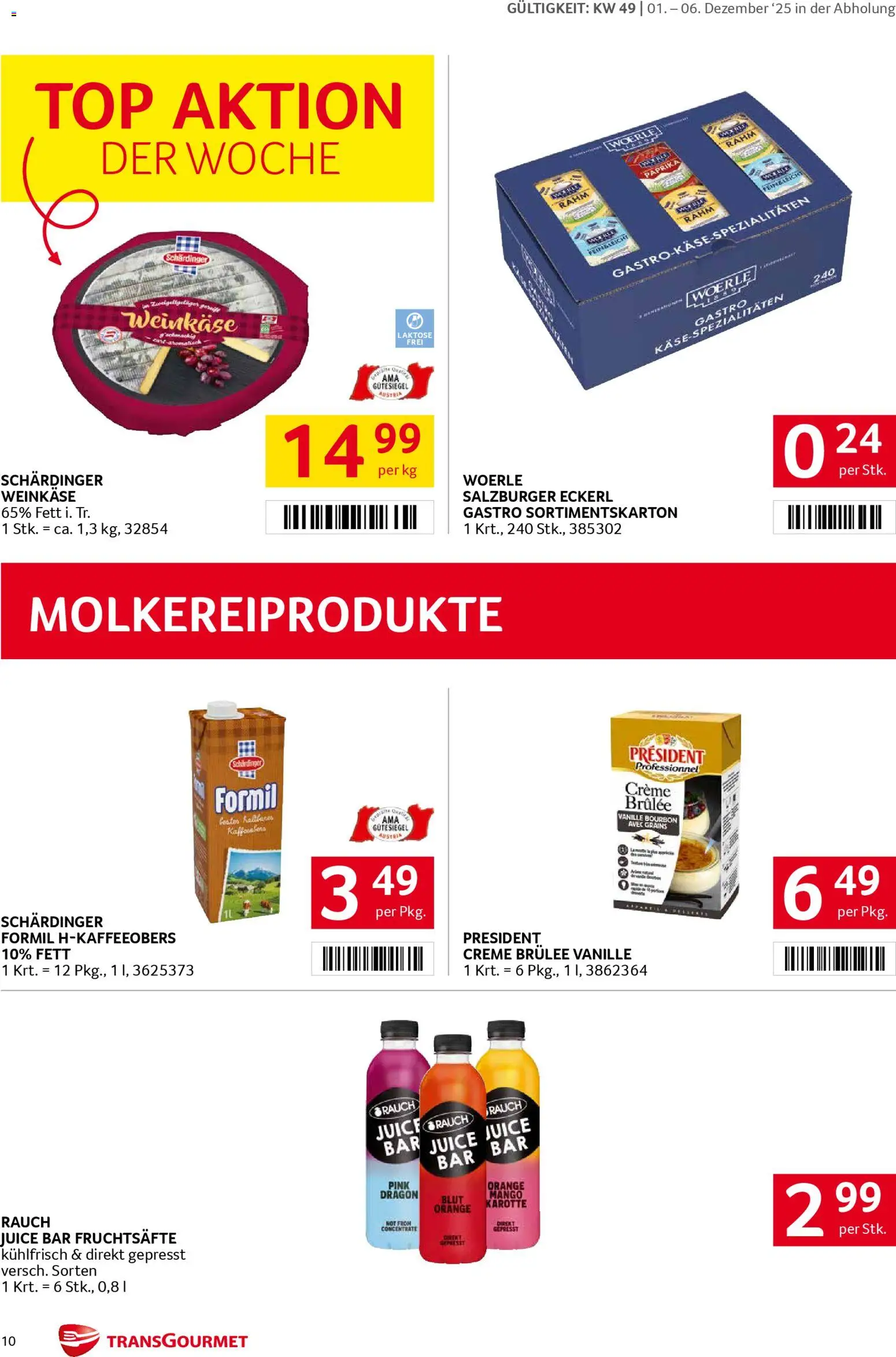 Transgourmet Flugblatt gültig ab 01.12.2025 | Seite: 10 | Produkte: Karotte, Mango, Creme, Bourbon