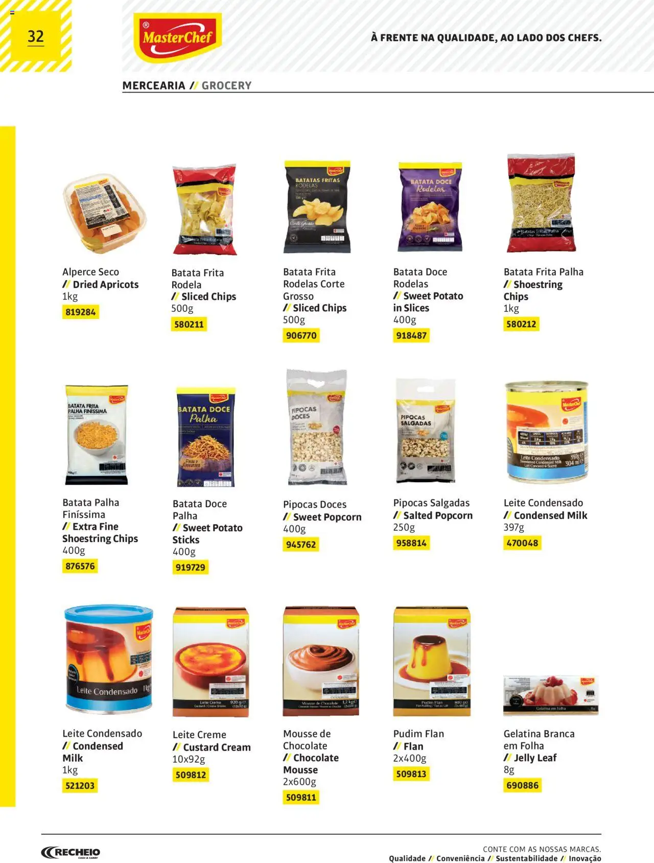 Recheio AS NOSSAS MARCAS │ válido de 19.12.2023 | Página: 32 | Produtos: Batata frita, Gelatina, Leite, Creme