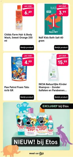 Woezel & Pip Styling Gel, Woezel & Pip Styling Gel - Voorbeeld van een folder van Etos, geldig van 23.03.2026 | Pagina: 13 | Producten: Kinder, Douche, Gel, Shampoo