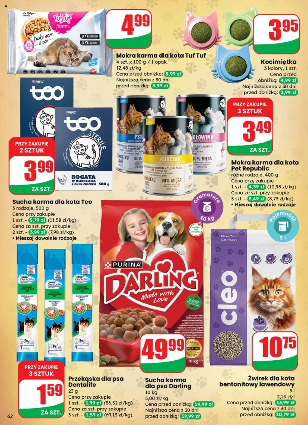 Dino Gazetka od 15.10.2025 | Strona: 62 | Produkty: Żwirek dla kota, Karma dla kota, Karma dla psa, Sucha karma dla psa