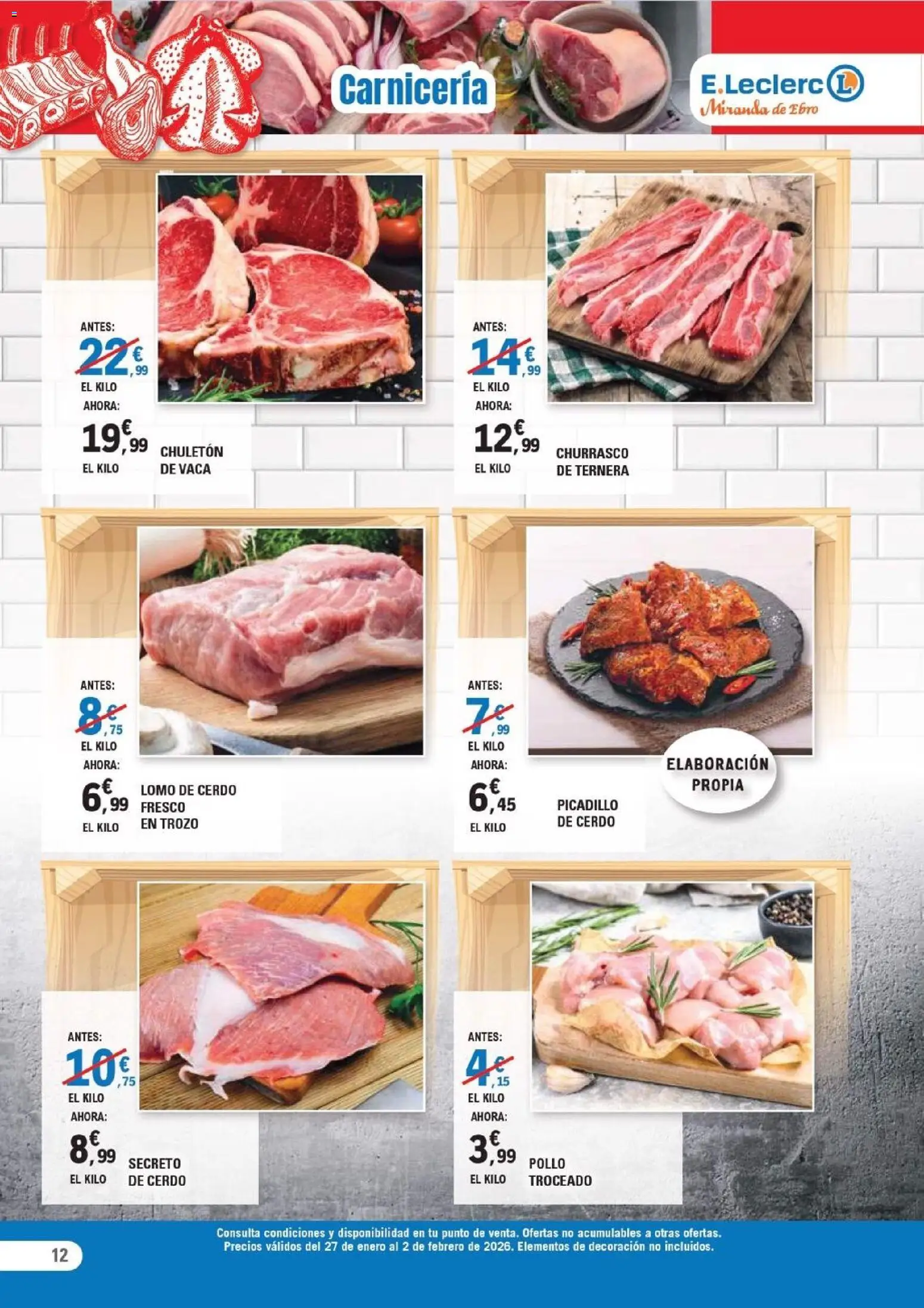 E.Leclerc folleto │ válido desde el 27.01.2026 | Página: 12 | Productos: Cerdo