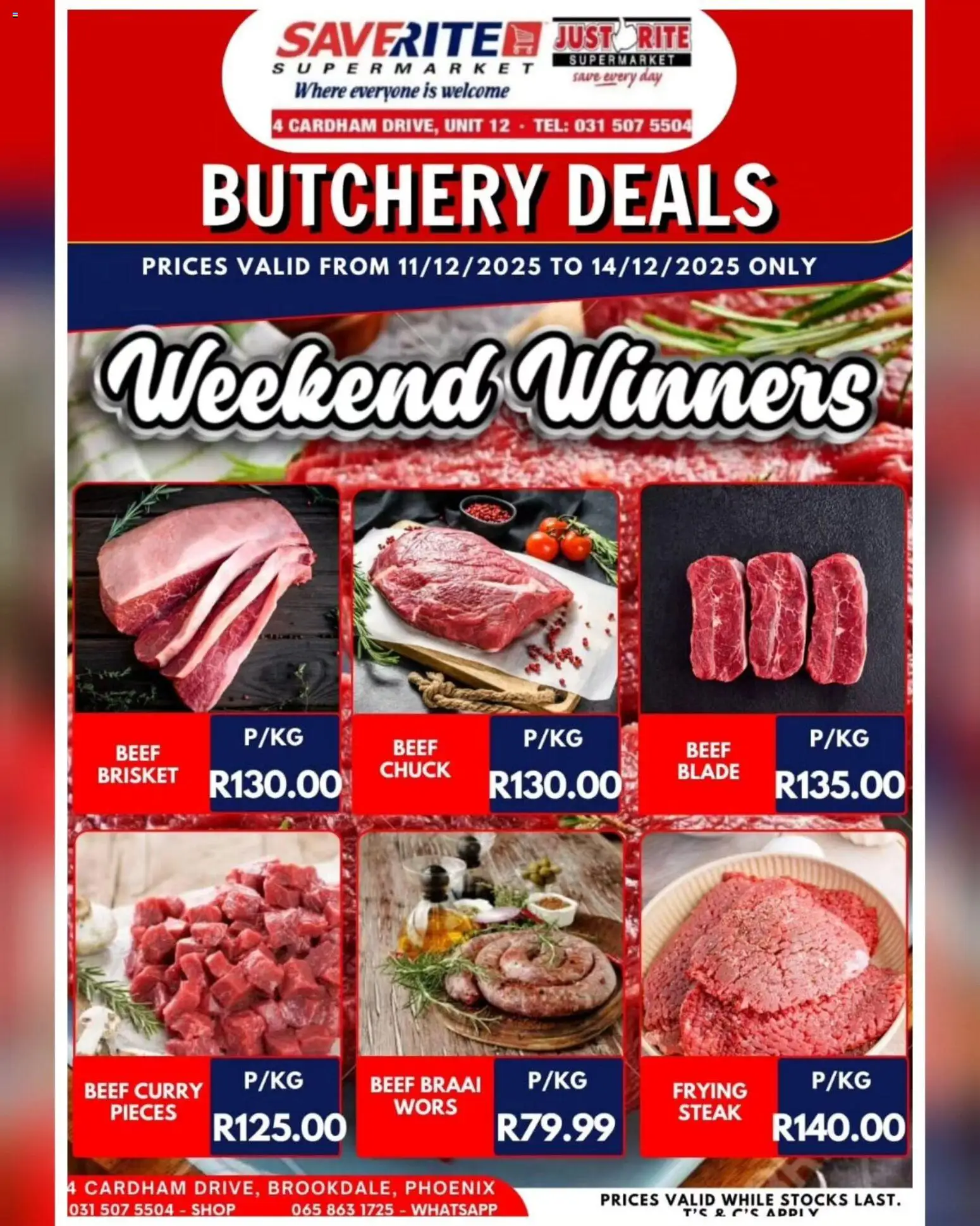 New Saverite catalogue – valid from 11.12.2025 | Page: 1 | Products: Steak, Beef