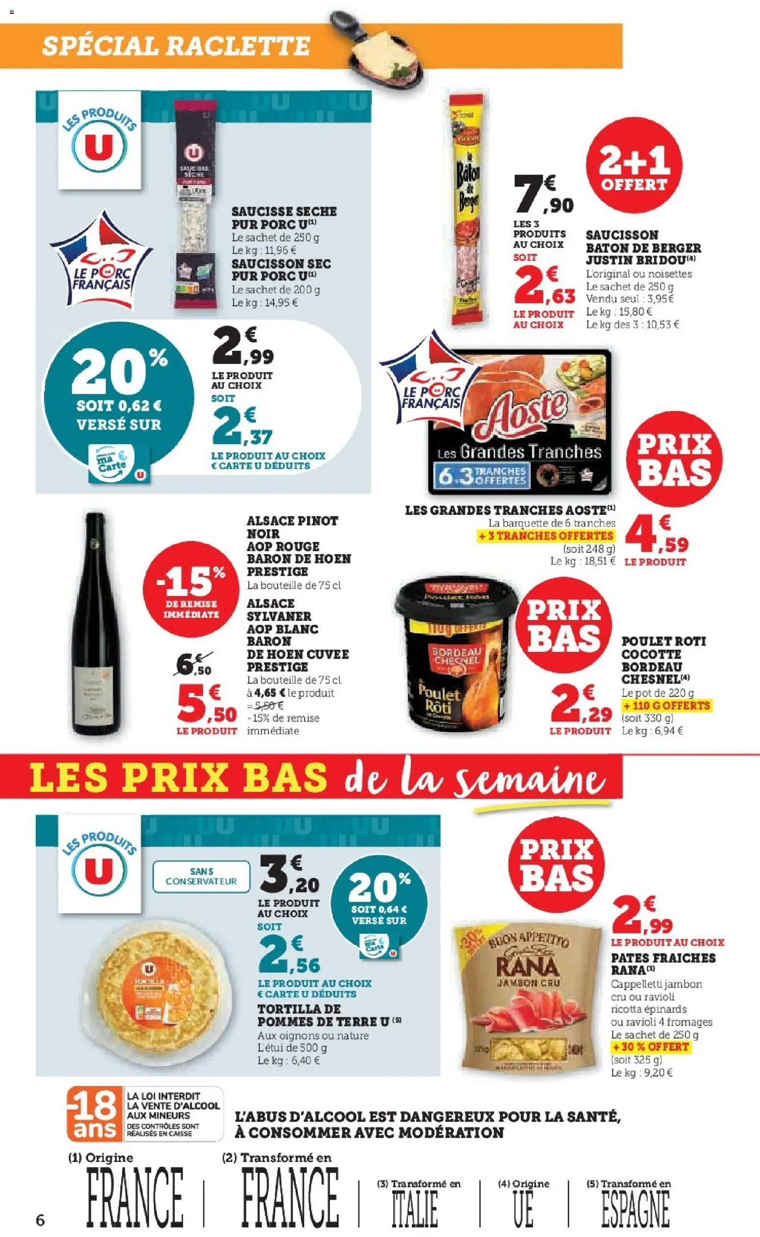 {H1} | Page: 6 | Produits: Raclette, Jambon, Saucisse, Ricotta