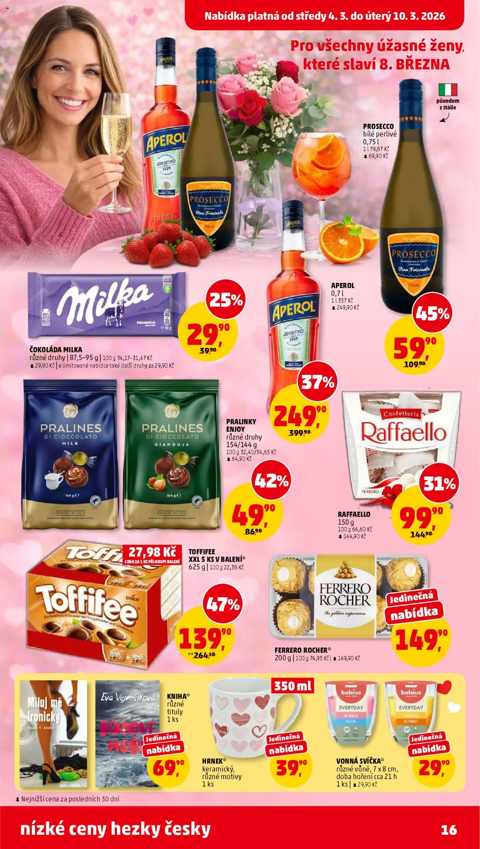 Penny Market leták od 04.03.2026 | Strana: 16 | Produkty: Prosecco, Čokoláda milka, Čokoláda, Aperol