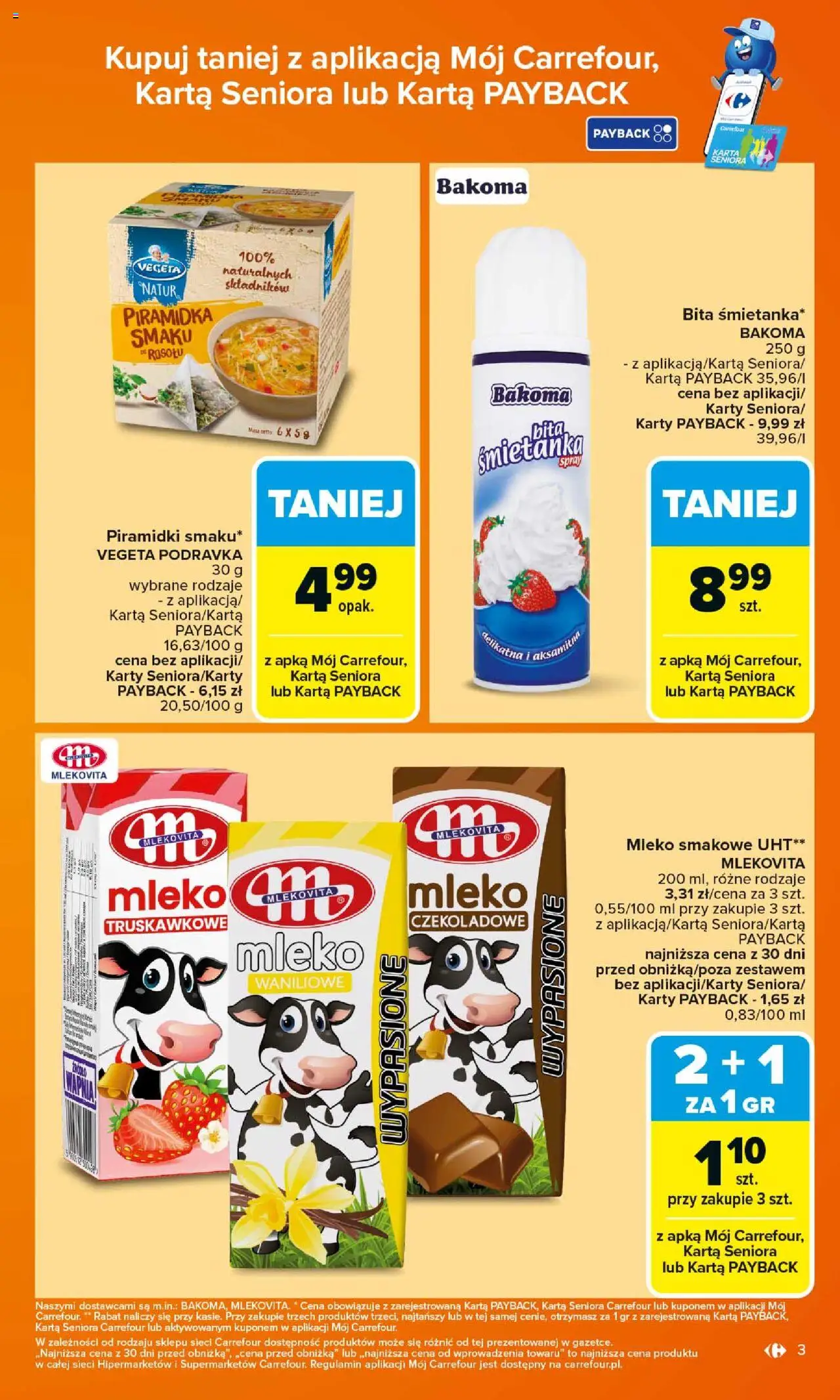 Carrefour Gazetka od 15.09.2025 | Strona: 3 | Produkty: Karta, Mleko