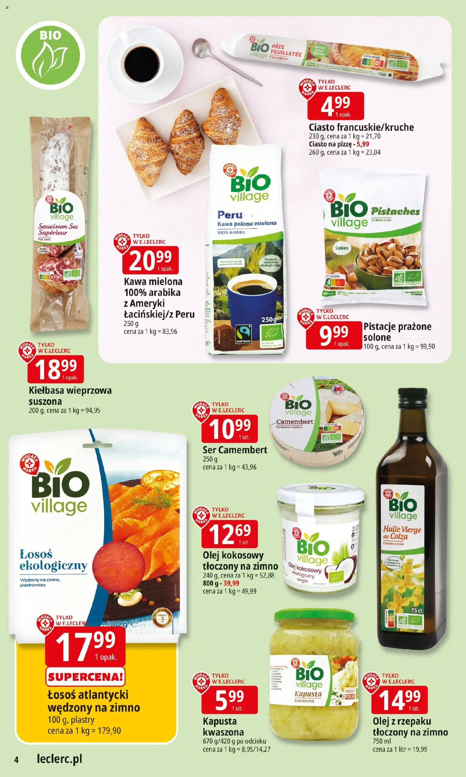 E.Leclerc Gazetka - Warszawa Ursynów od 28.10.2025 | Strona: 4 | Produkty: Łosoś atlantycki, Ser camembert, Łosoś, Ser
