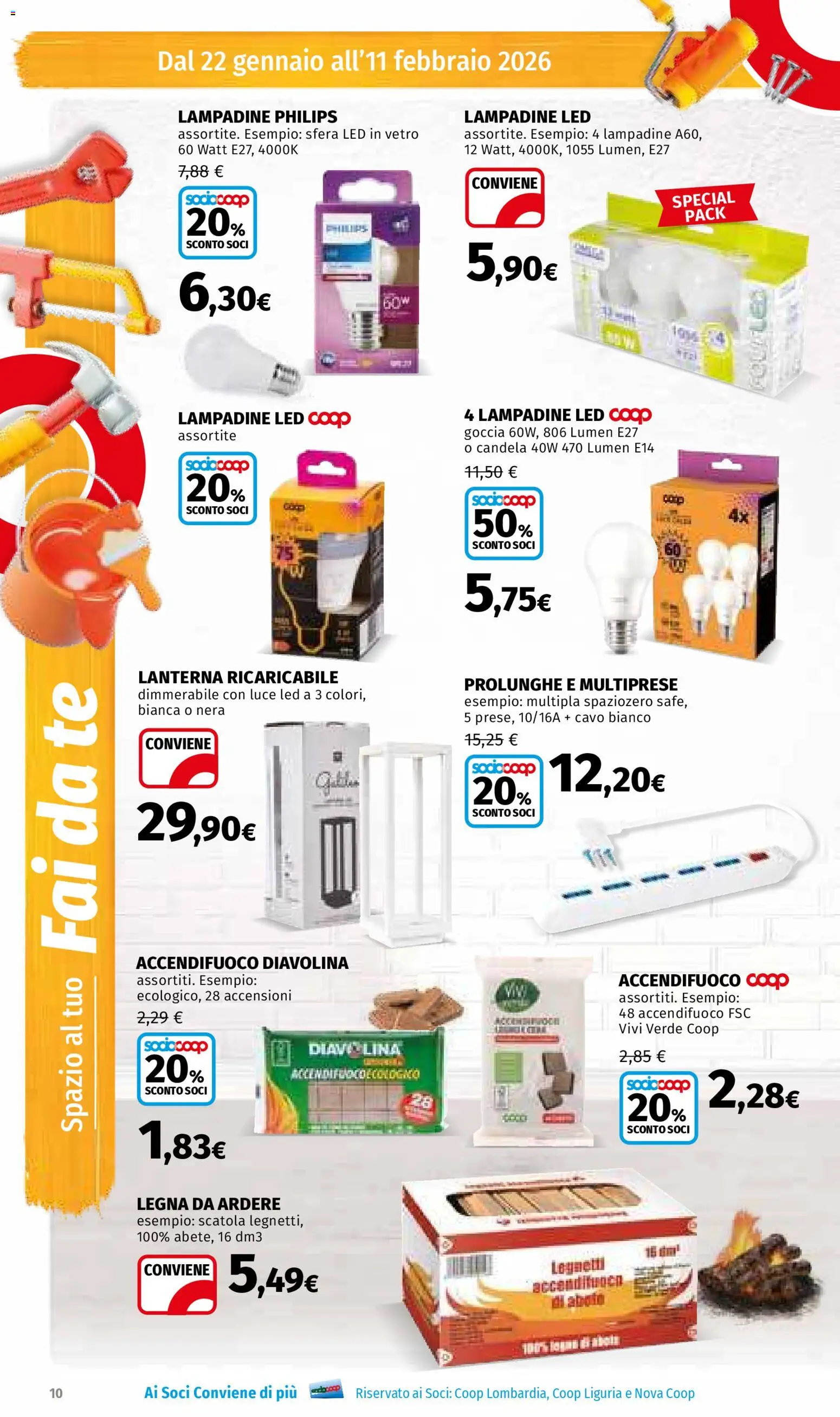 Volantino Ipercoop del 22.01.2026 | Pagina: 10 | Prodotti: Tè, Cavo, Scatola, Candela