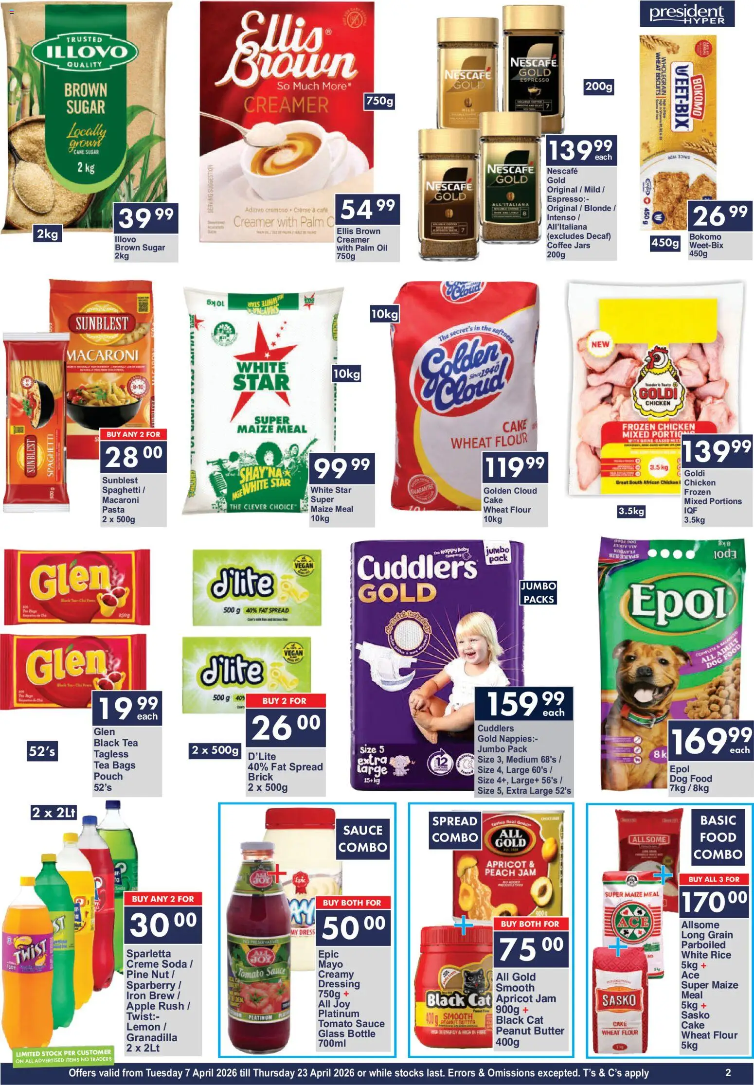 New President Hyper catalogue – valid from 07.04.2026 | Page: 2 | Products: Rice, Pasta, Stock, Lemon