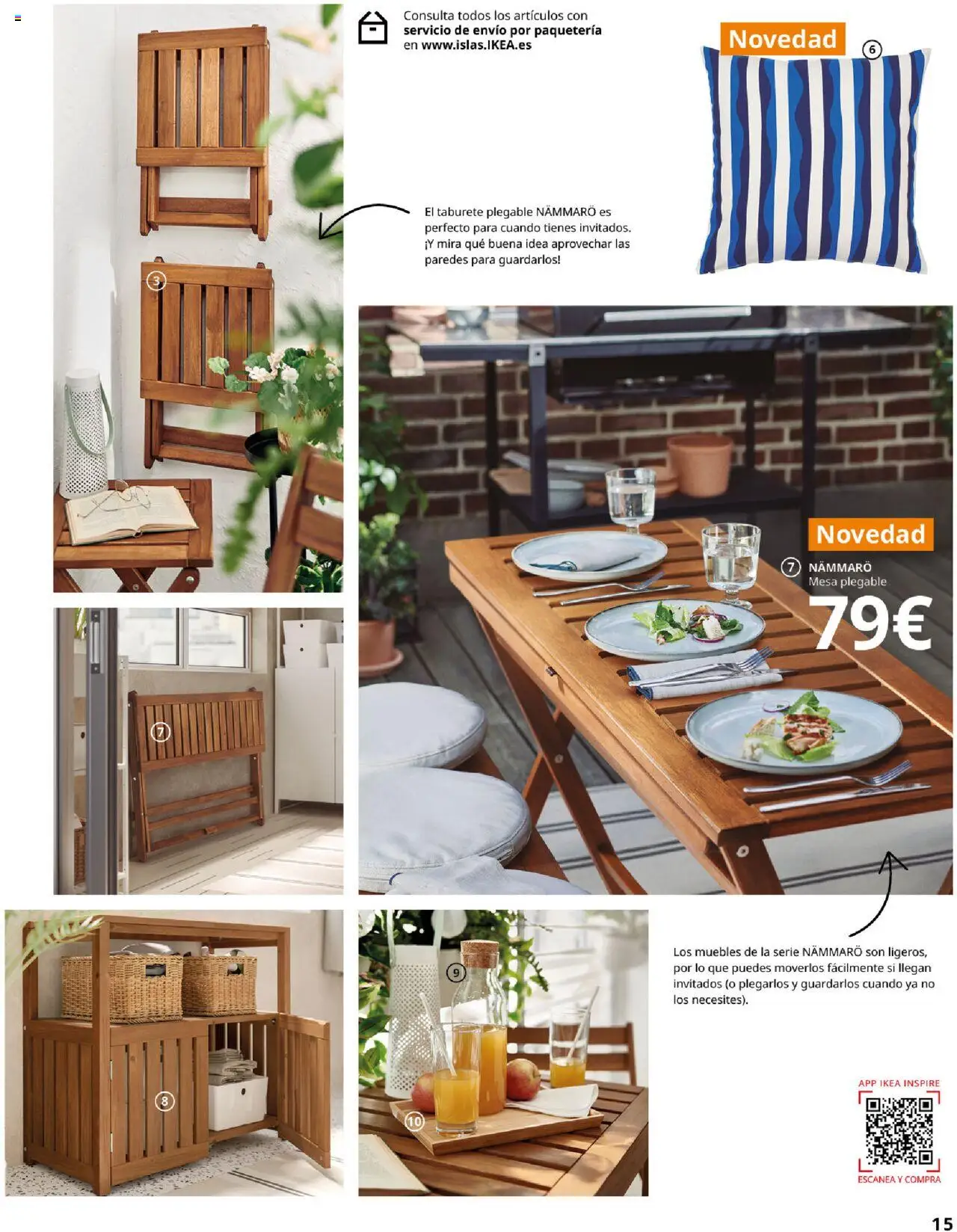 Catálogo IKEA Muebles de exterior │ válido desde el 04.02.2025 | Página: 15 | Productos: Taburete, Muebles, Mesa