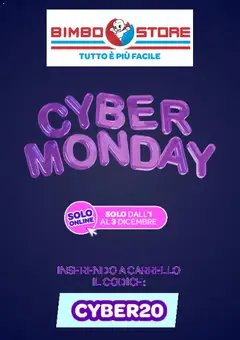 Anteprima del volantino Bimbo store Cyber Monday catalogo valido a partire dal 01.12.2025
