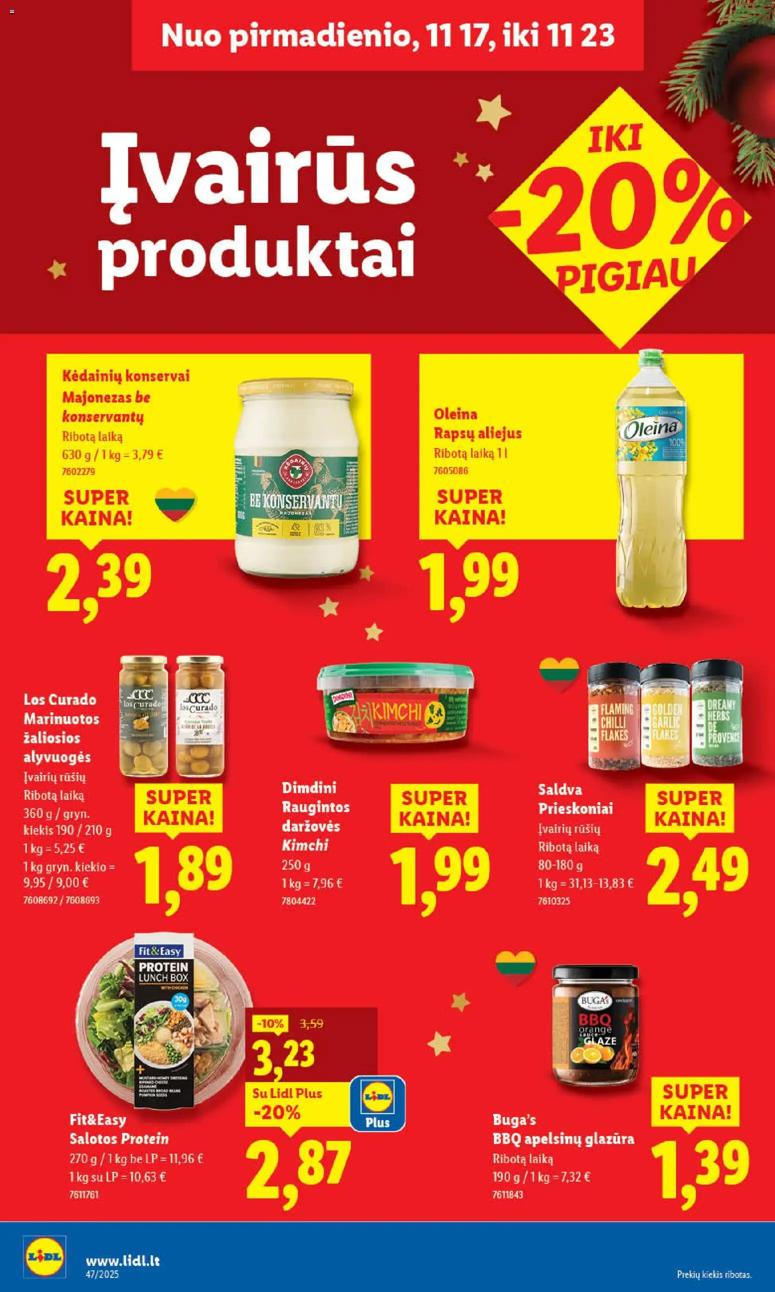 LIDL akcijos nuo 17.11.2025 | Puslapis: 32 | Prekių: Salotos, Aliejus, Majonezas, Prieskoniai
