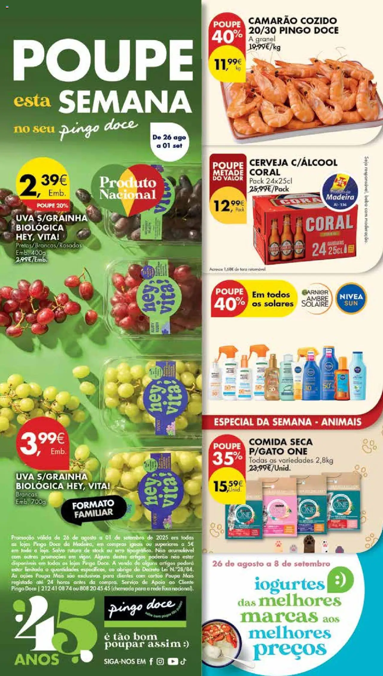 Pingo Doce Poupe Esta Semana Madeira │ válido de 26.08.2025 | Página: 32 | Produtos: Iogurtes, Camarão, Cerveja