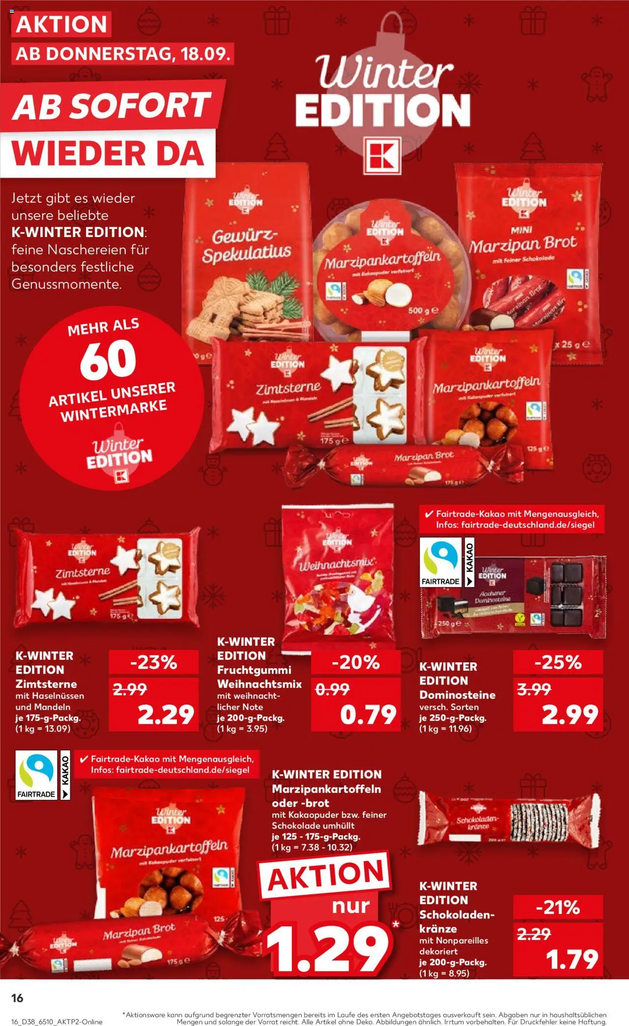 Kaufland prospekt Köln	 – gültig ab 18.09.2025 | Seite: 16 | Produkte: Schokolade, Mandeln, Brot