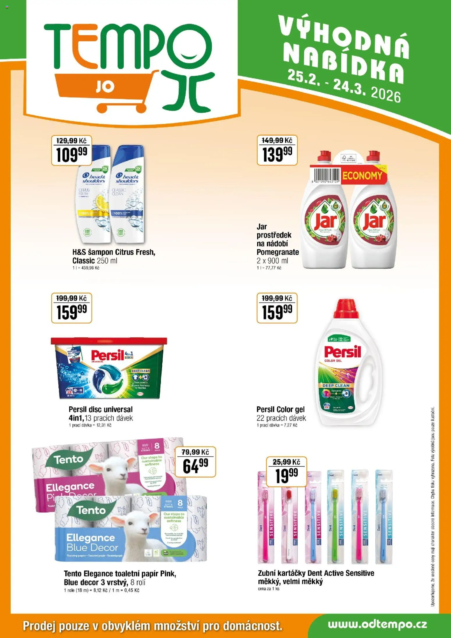 Tempo leták - JO od 25.02.2026 | Strana: 4 | Produkty: Nádobí, Toaletní papír, Persil, Šampon