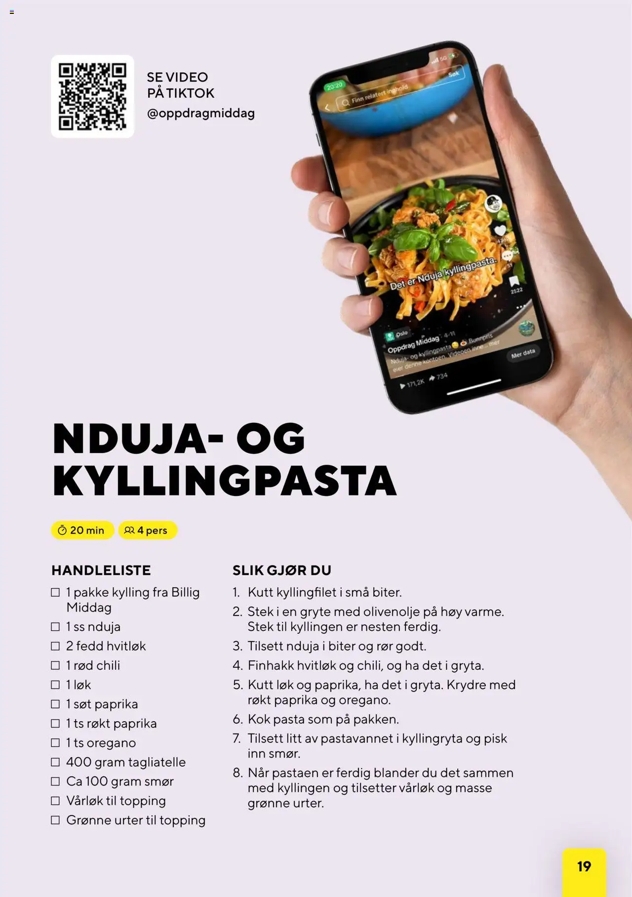 {H1} | Side: 19 | Produkter: Desk, Pasta, Urter, Hvitløk