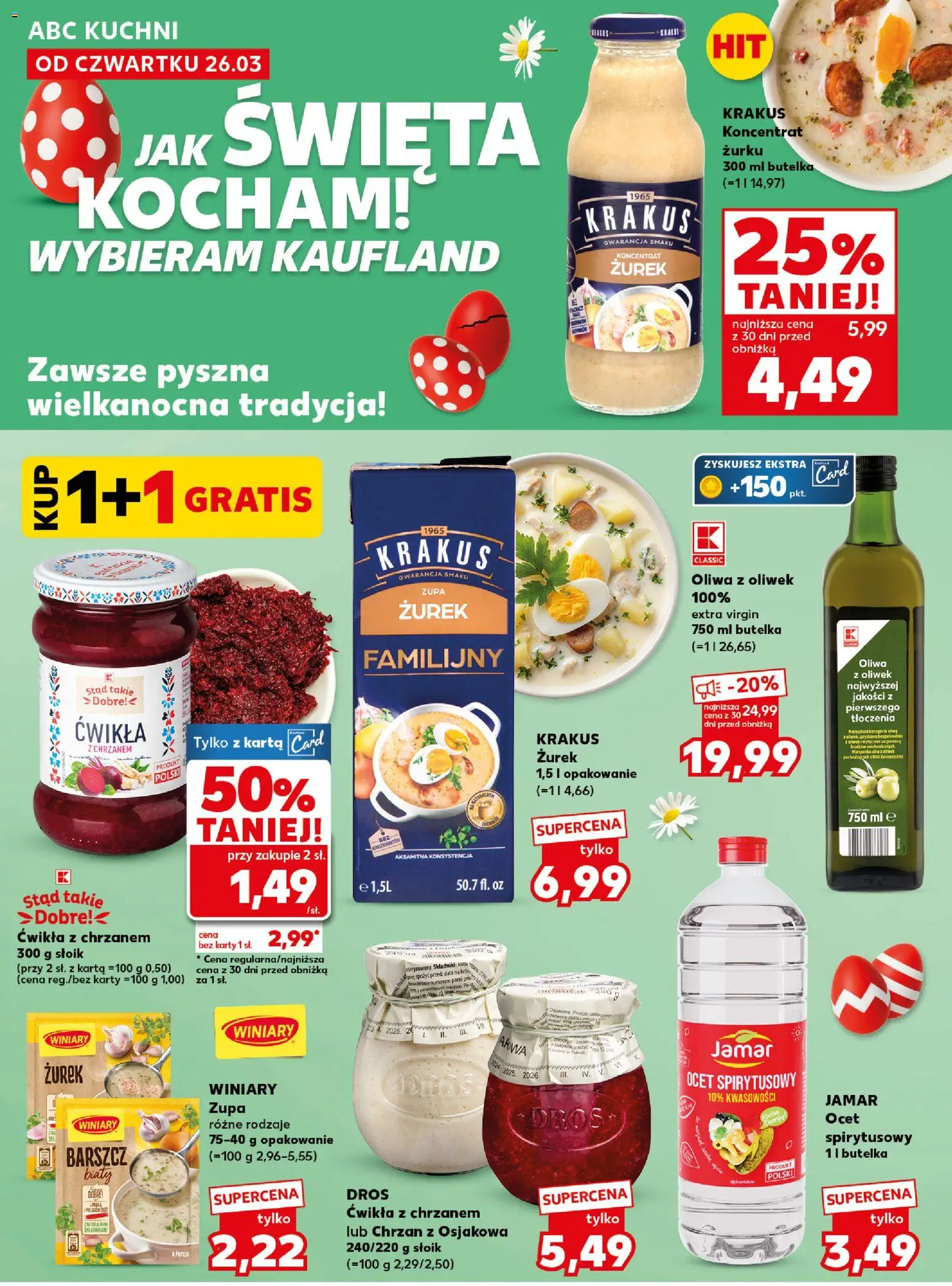 Kaufland Polsko leták - Mocny start od 30.03.2026 | Strana: 14 | Produkty: Ocet, Karty