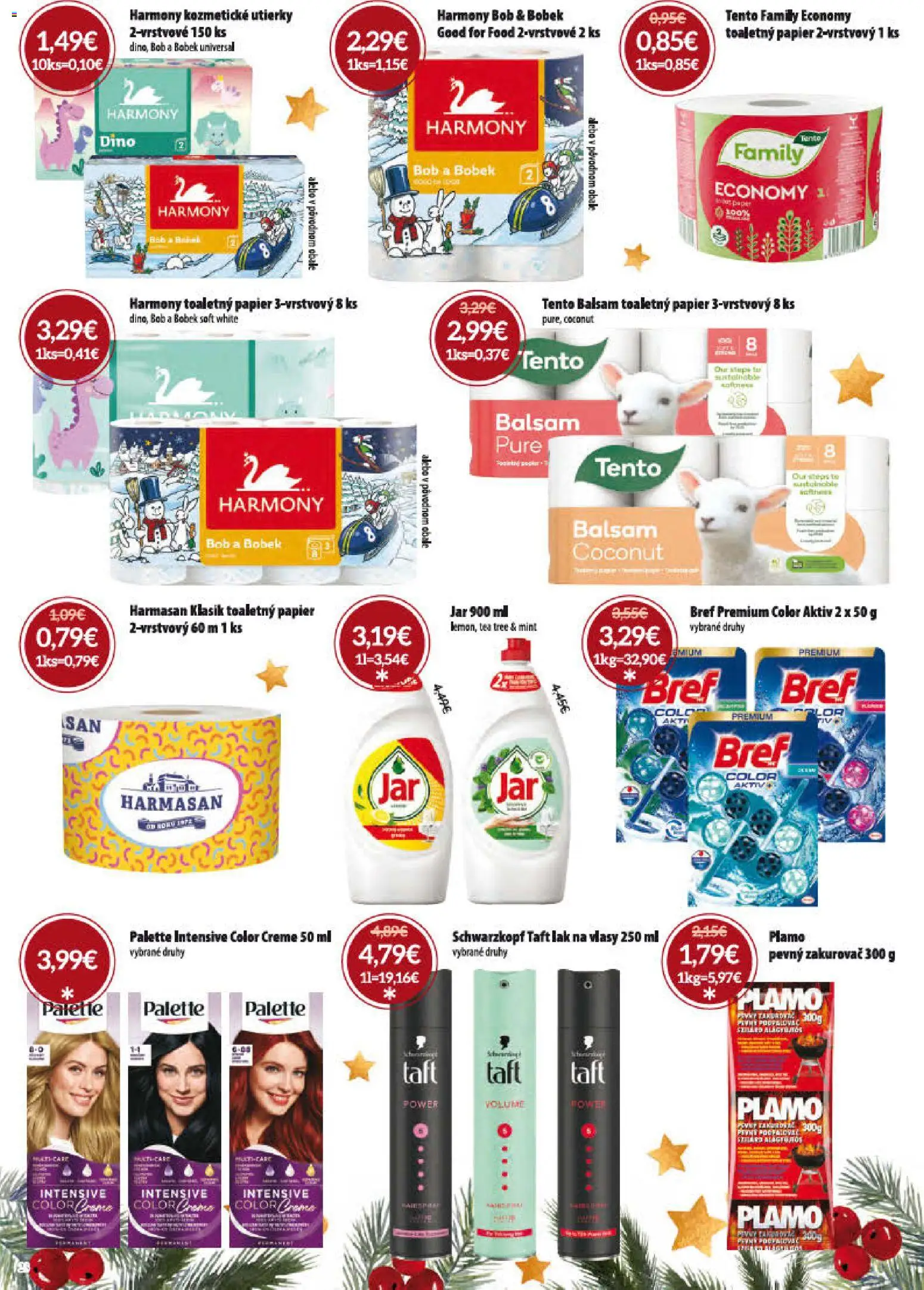 Nové Nitrazdroj akcie – leták je platný od 15.12.2025 | Strana: 23 | Produkty: Toaletný papier, Lak na vlasy, Jar