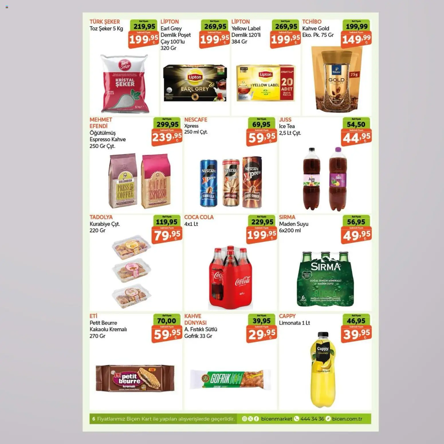 Biçen Market Katalog - 16.04.2026 tarihinden itibaren geçerlidir | Sayfa: 6 | Ürünler: Limonata, Raf, Kahve, Şeker