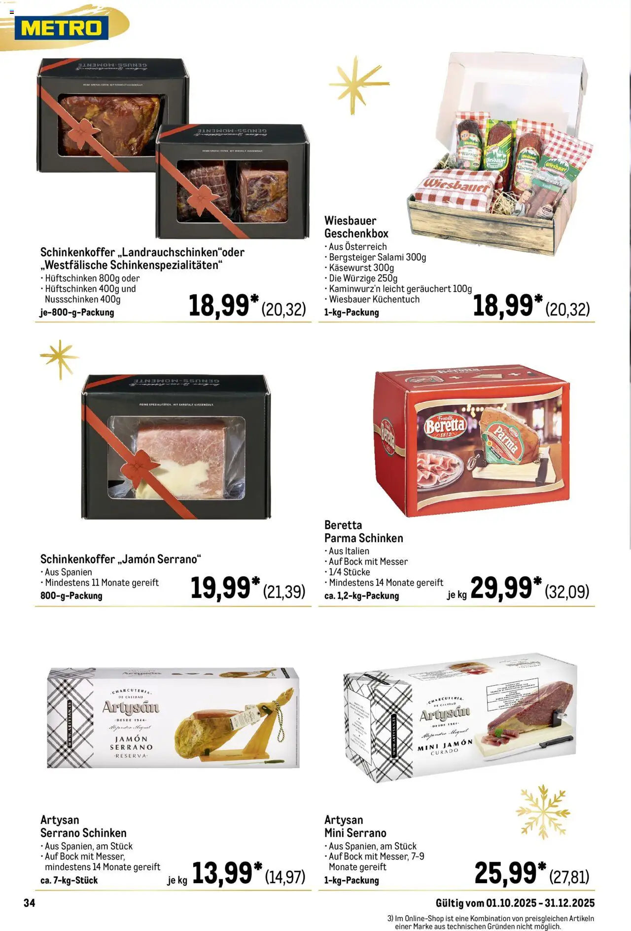 Metro Saisonkatalog "Perfekt ausgestattet" – gültig ab 01.10.2025 | Seite: 38 | Produkte: Salami, Serrano schinken, Schinken