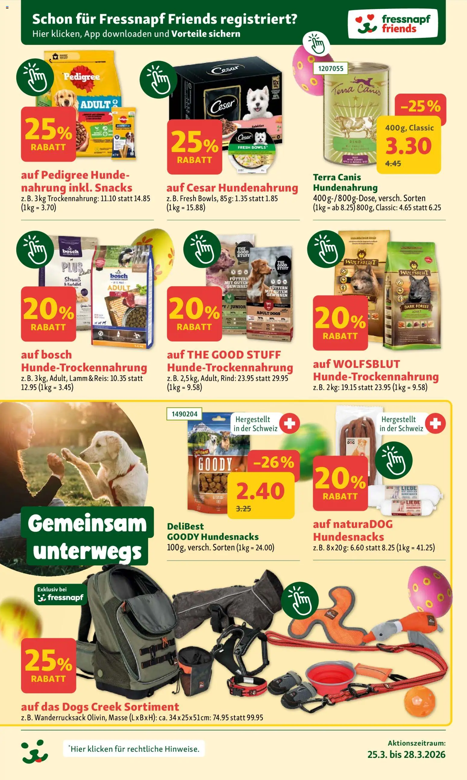 Fressnapf aktionen – gültig ab 25.03.2026 | Seite: 4 | Produkte: Wanderrucksack, Reis, Getreide, Bosch