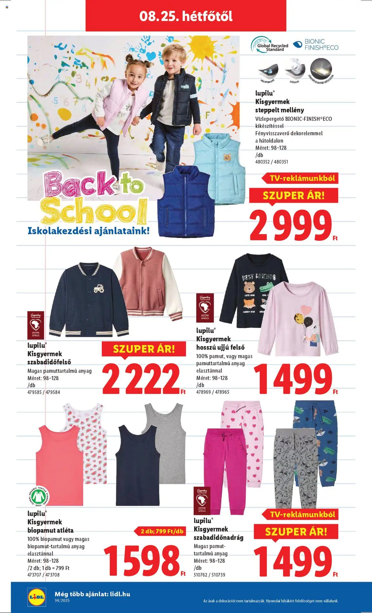 Lidl akciós ujság - amely érvényes a következő dátumtól: 21.08.2025 | Oldal: 14 | Termékek: Atléta, Mellény