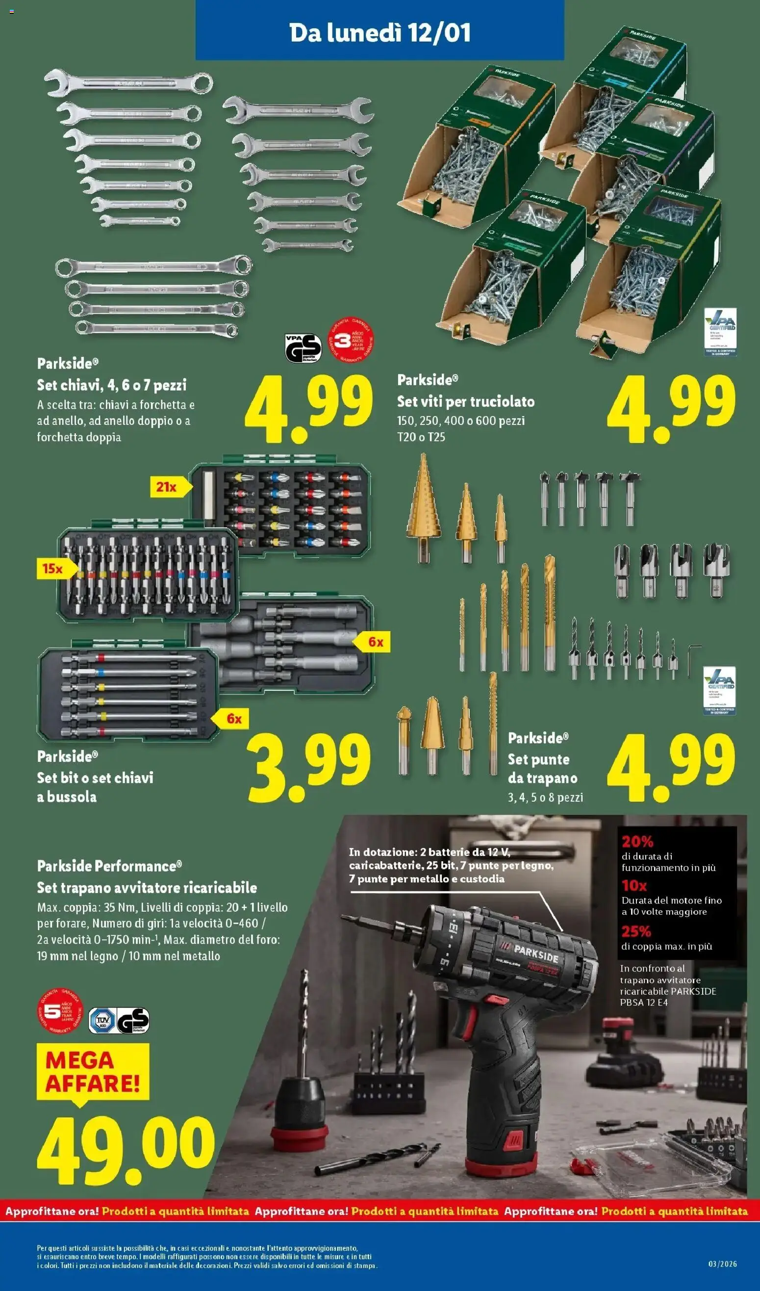 Volantino Lidl del 12.01.2026 | Pagina: 29 | Prodotti: Avvitatore, Anello, Trapano, Batterie