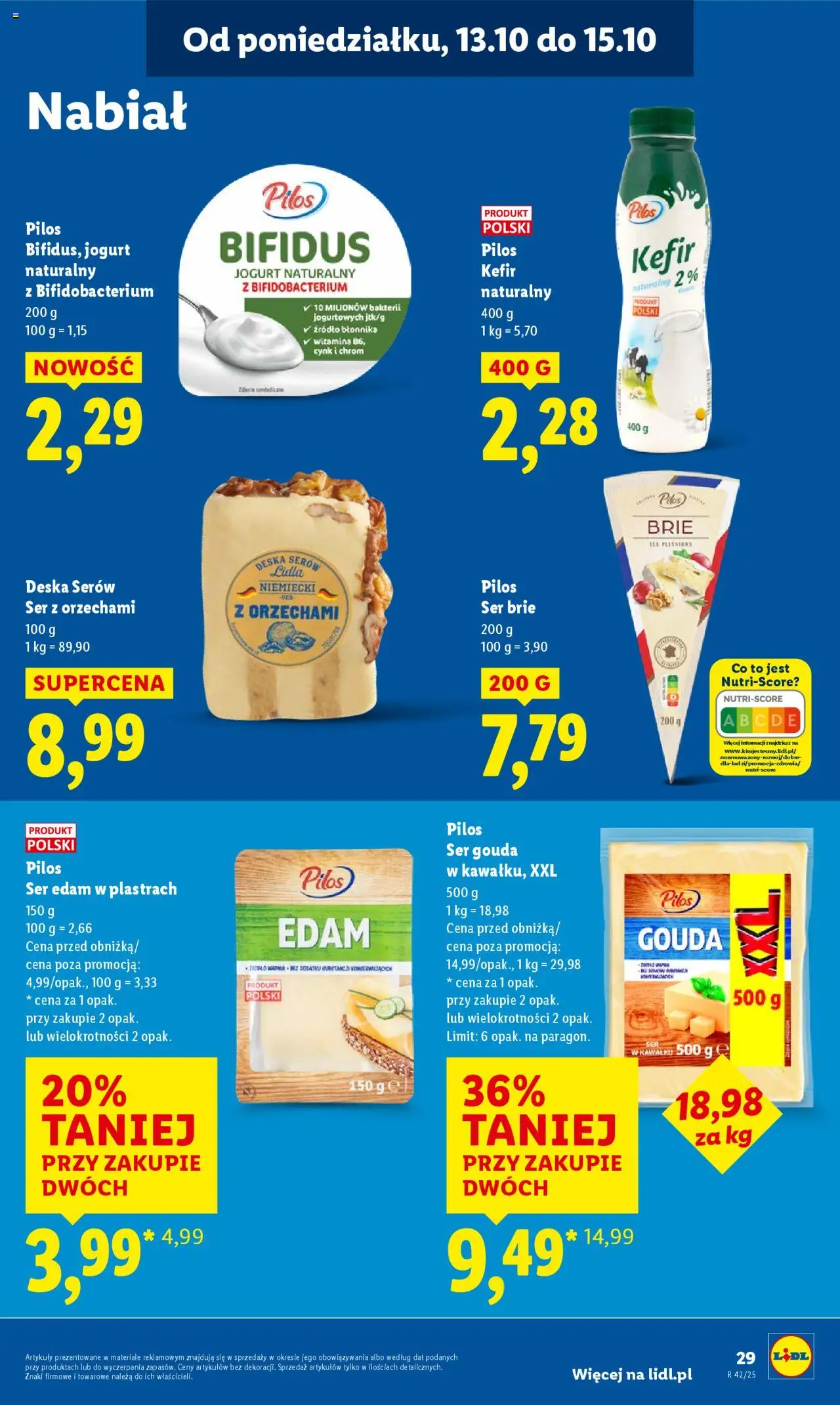 Lidl Gazetka od 13.10.2025 | Strona: 29 | Produkty: Deska serów, Ser, Jogurt, Ser brie
