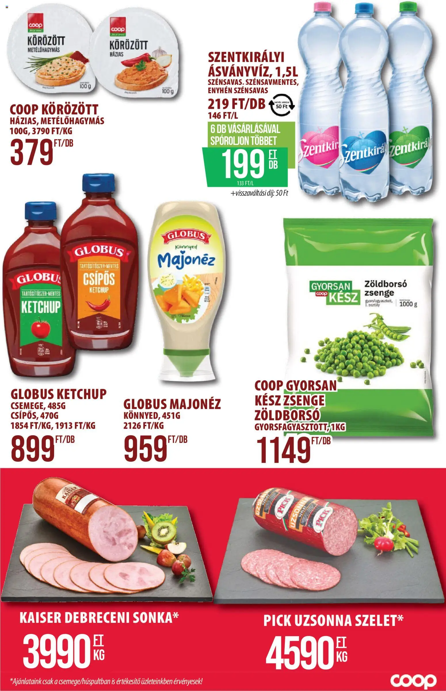 COOP Szolnok akciós ujság - amely érvényes a következő dátumtól: 15.01.2026 | Oldal: 2 | Termékek: Zöldborsó, Debreceni, Pick, Ketchup
