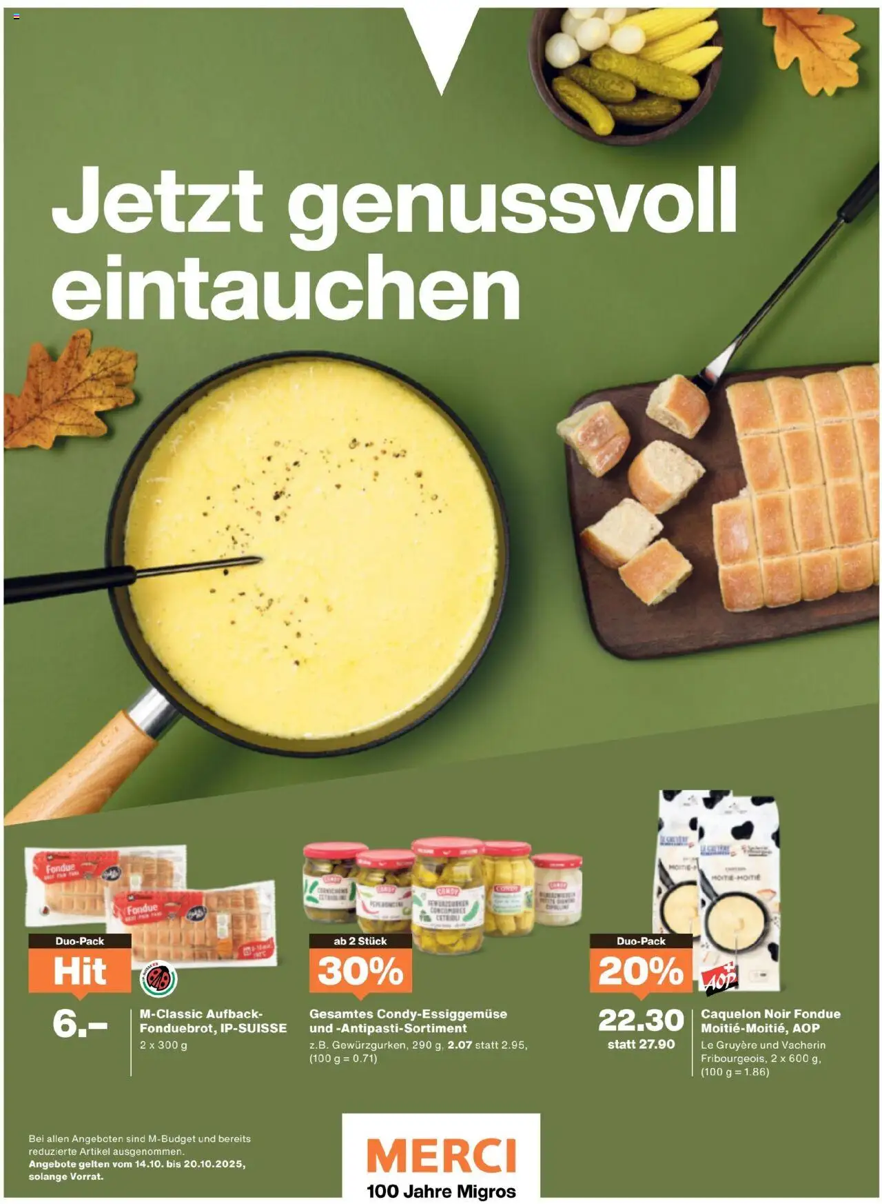 Migros Magazin – gültig ab 13.10.2025 | Seite: 4 | Produkte: Fondue