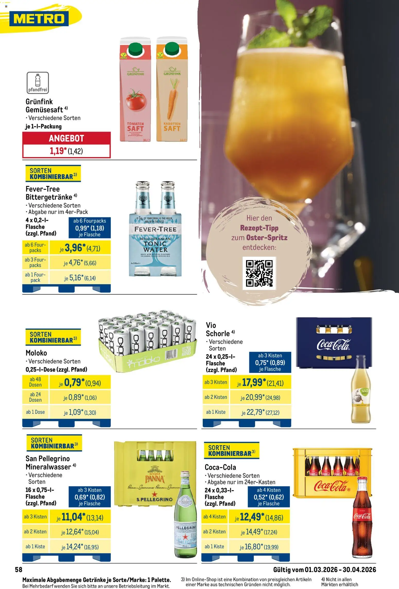 Metro Saisonkatalog Frühlings-Genuss – gültig ab 01.03.2026 | Seite: 66 | Produkte: Coca cola, Cola, Mineralwasser, Saft