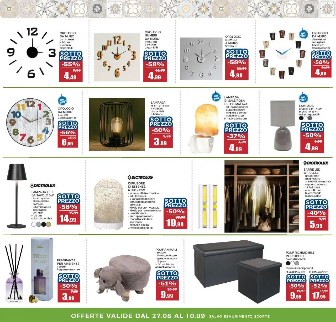 Volantino Happy Casa del 27.08.2025 | Pagina: 17 | Prodotti: Orologio, Tavolo, Batterie, Fragranza