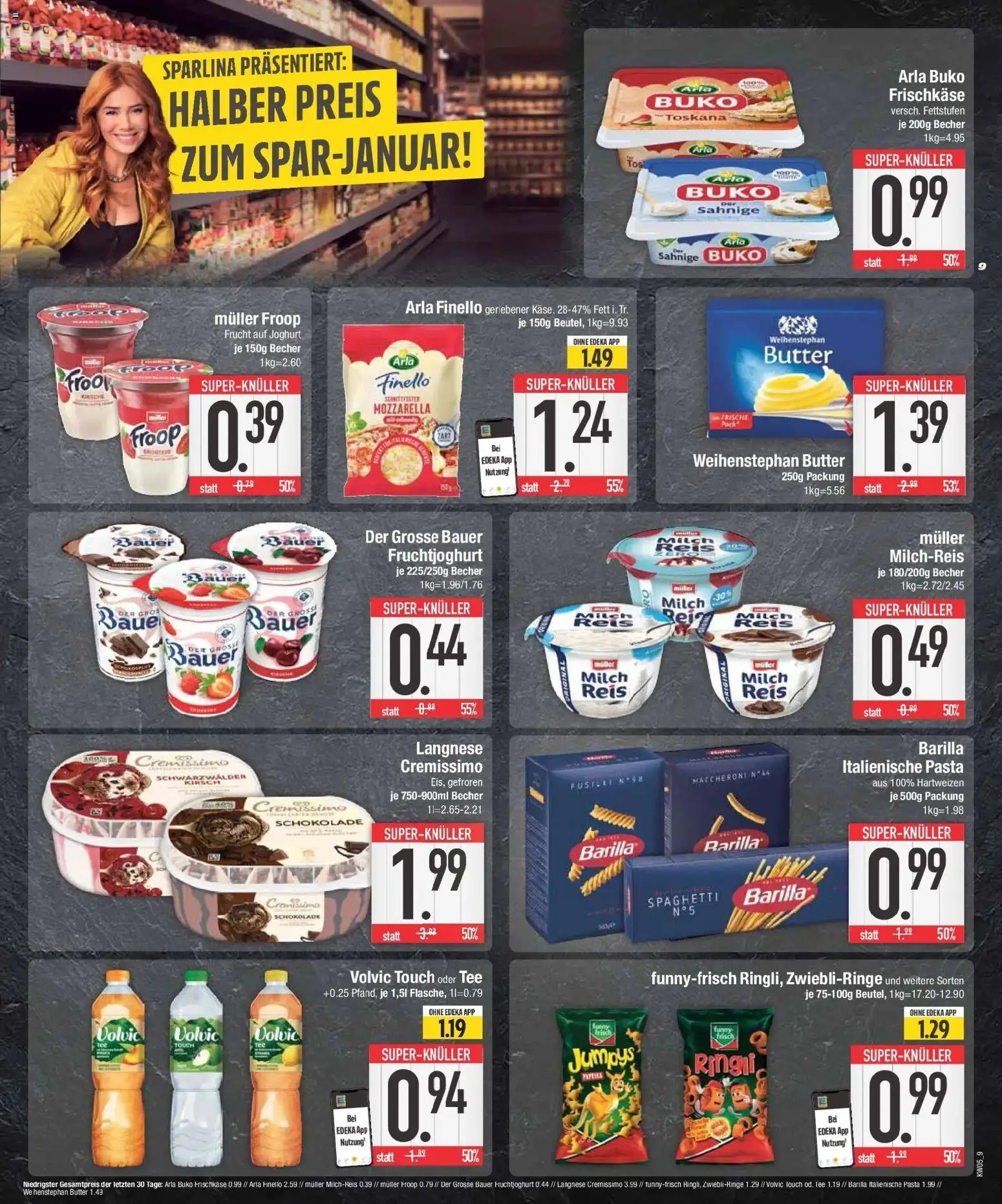 Edeka prospekt Krumbach	 – gültig ab 26.01.2026 | Seite: 9 | Produkte: Mozzarella, Fruchtjoghurt, Pasta, Volvic