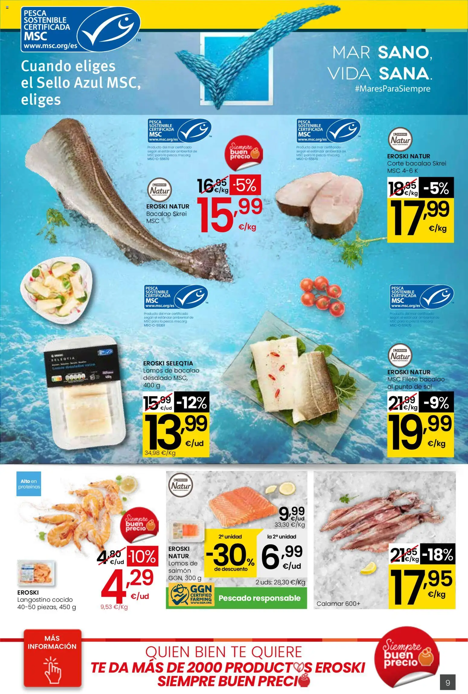 Eroski - Viste tu cesta de primavera Center │ válido desde el 26.02.2026 | Página: 9 | Productos: Pescado, Té, Filete, Langostino