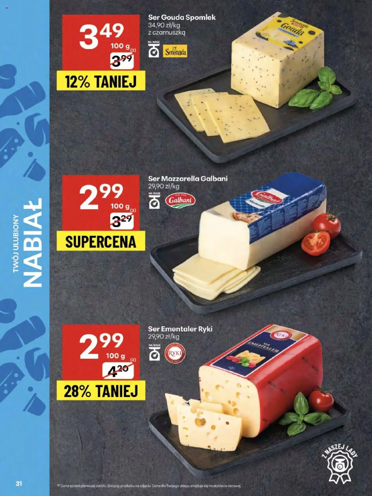 Delikatesy Centrum Gazetka od 21.08.2025 | Strona: 31 | Produkty: Czarnuszka, Ser, Mozzarella, Ser gouda