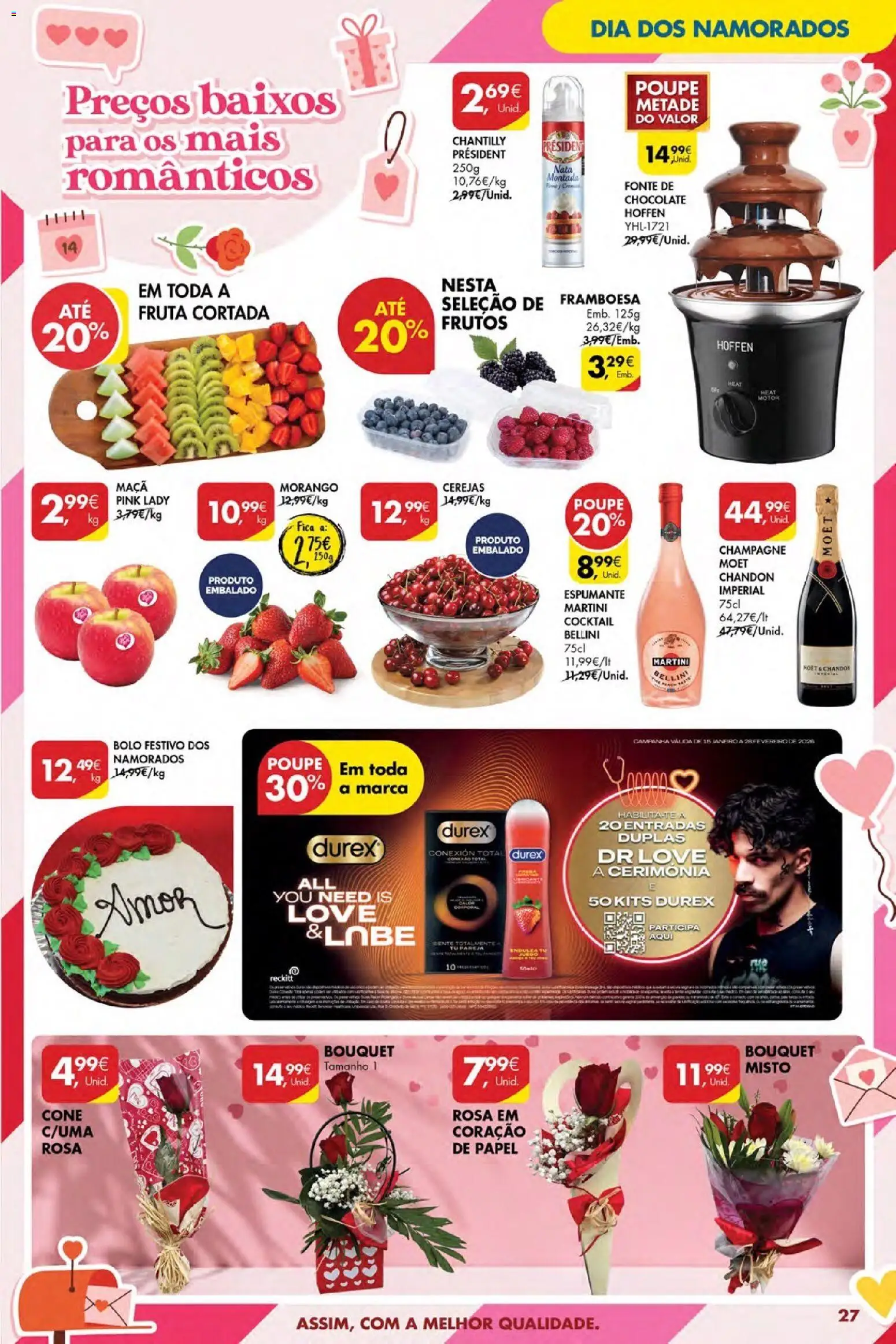 Pingo Doce Poupe Esta Semana Açores │ válido de 12.02.2026 | Página: 27 | Produtos: Bolo, Champagne, Chocolate, Nata
