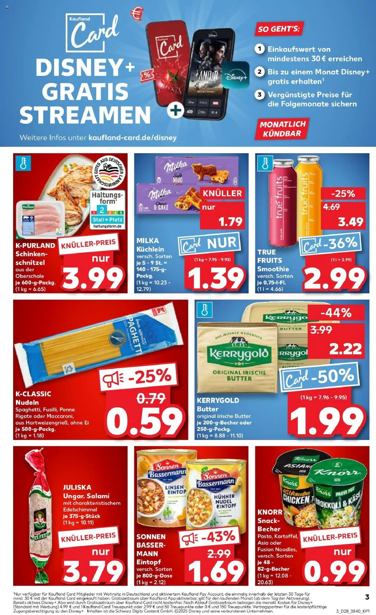 Kaufland prospekt Worms	 - gültig ab dem 09.07.2025 | Seite: 3 | Produkte: Schnitzel, Pasta, Nudeln, Kerrygold butter