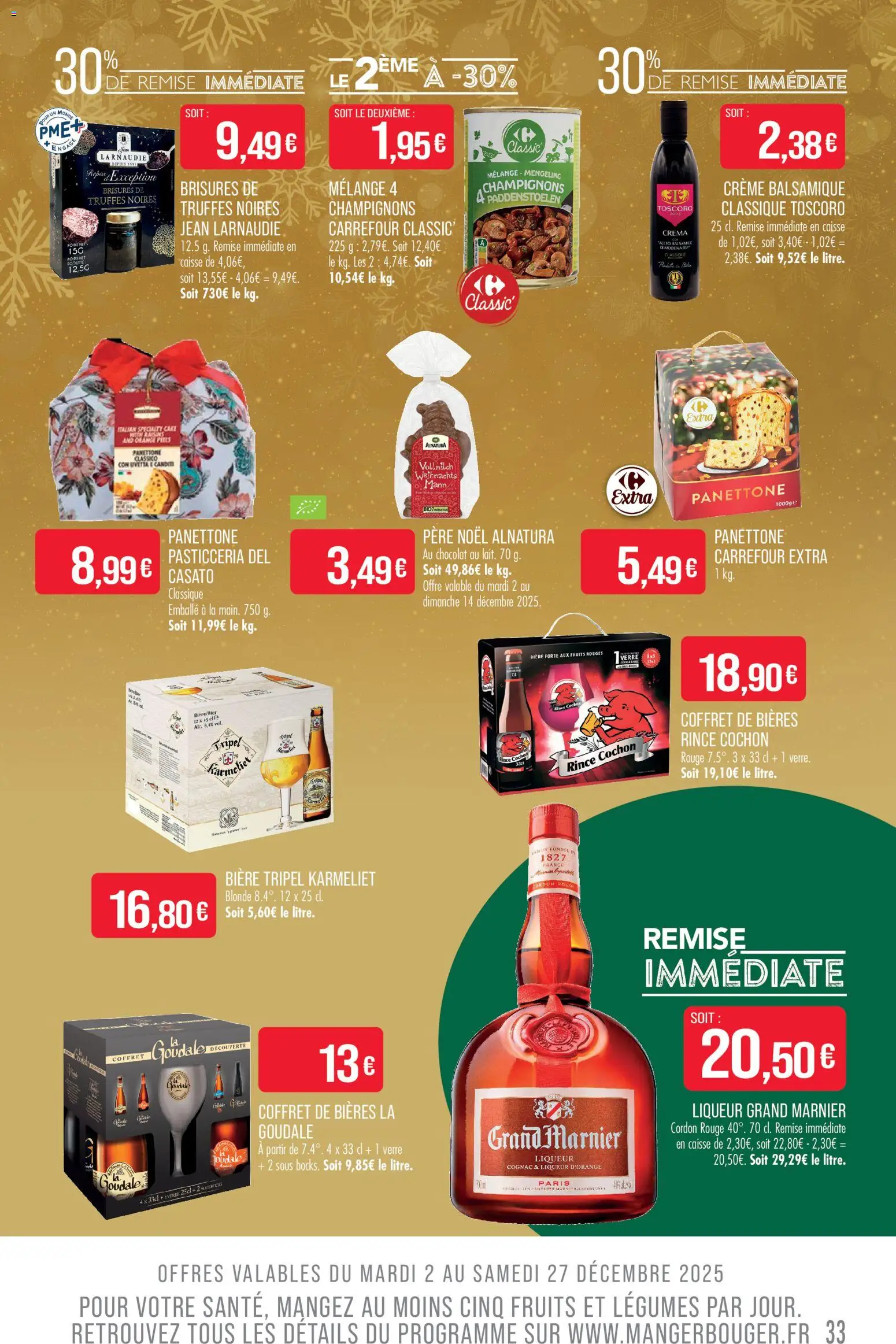 {H1} | Page: 33 | Produits: Goudale, Grand marnier, Cognac, Bière