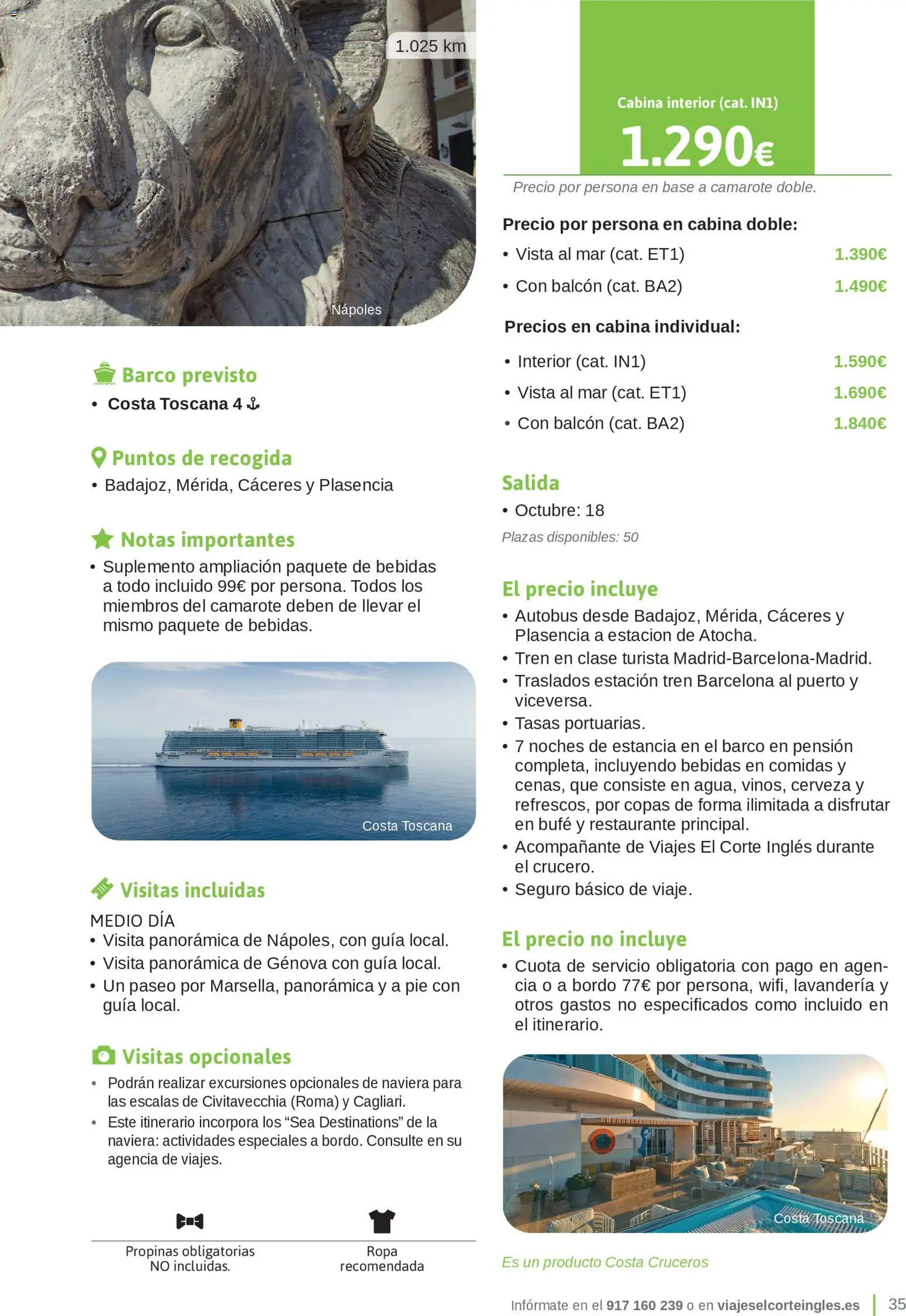 Viajes El Corte Inglés Junta de Extremadura │ válido desde el 01.03.2026 | Página: 35 | Productos: Cerveza, Ropa